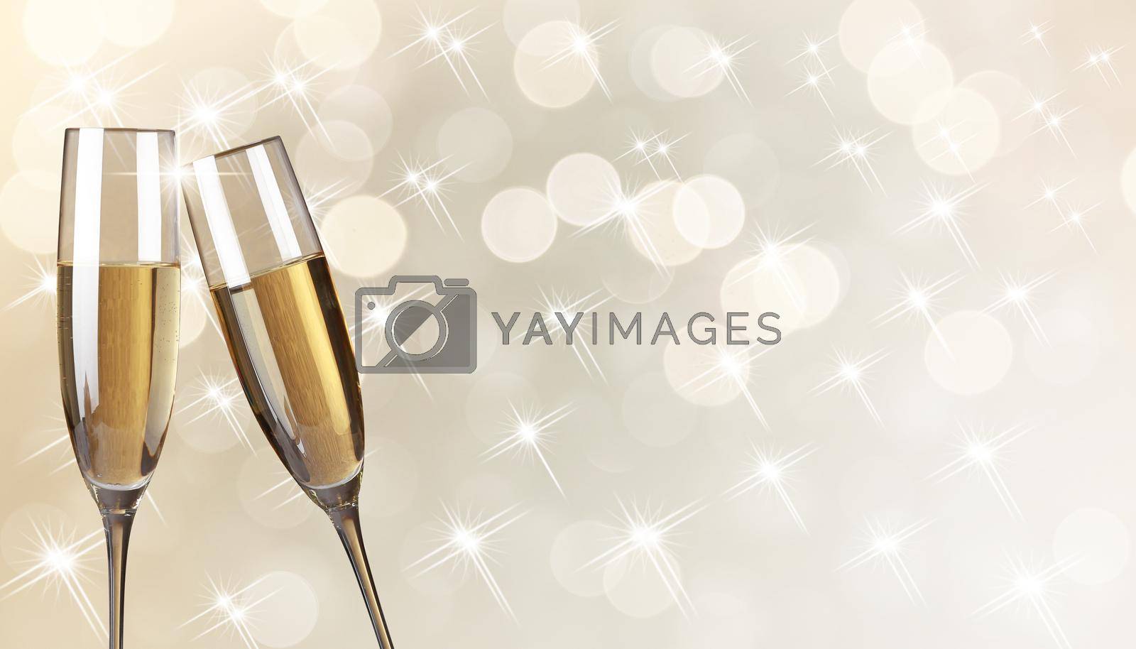 Royalty free image of New years eve celebration background with champagne by Taut