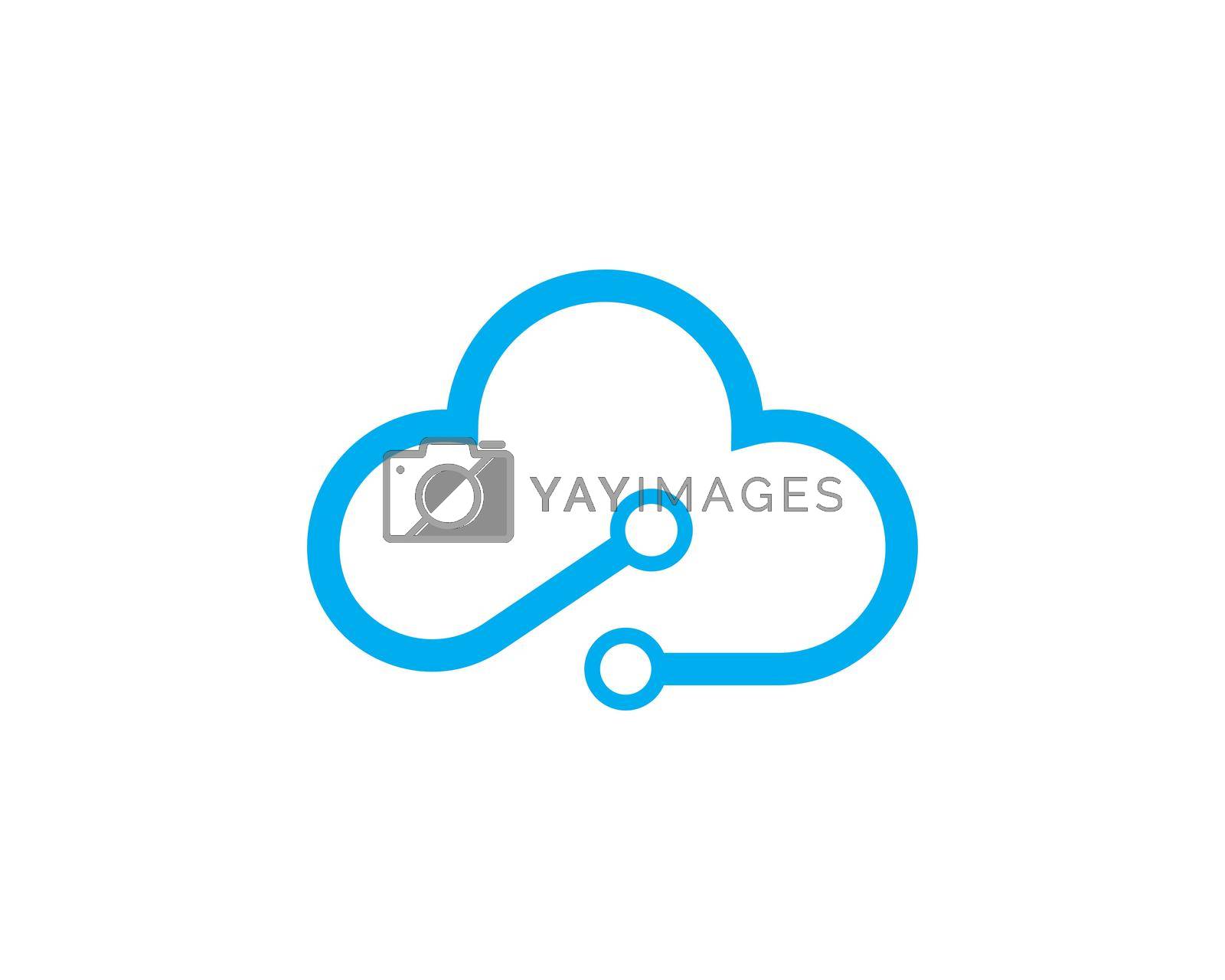 cloud technology vector logo template design vector