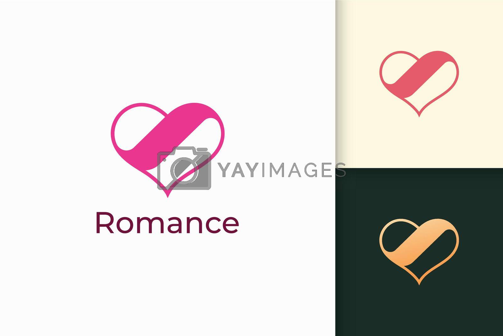 Simple love logo represent romance or relation