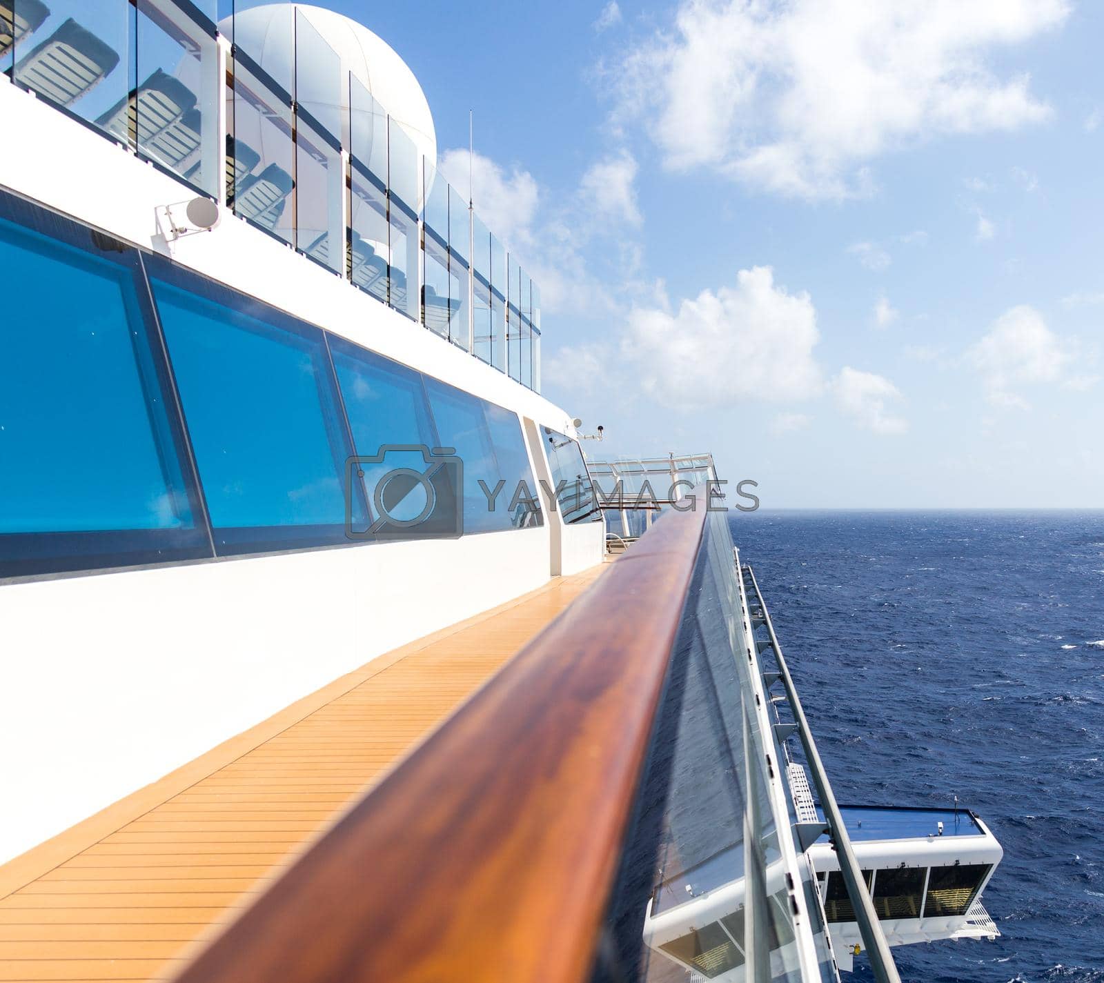 Cruise ship empty open deck