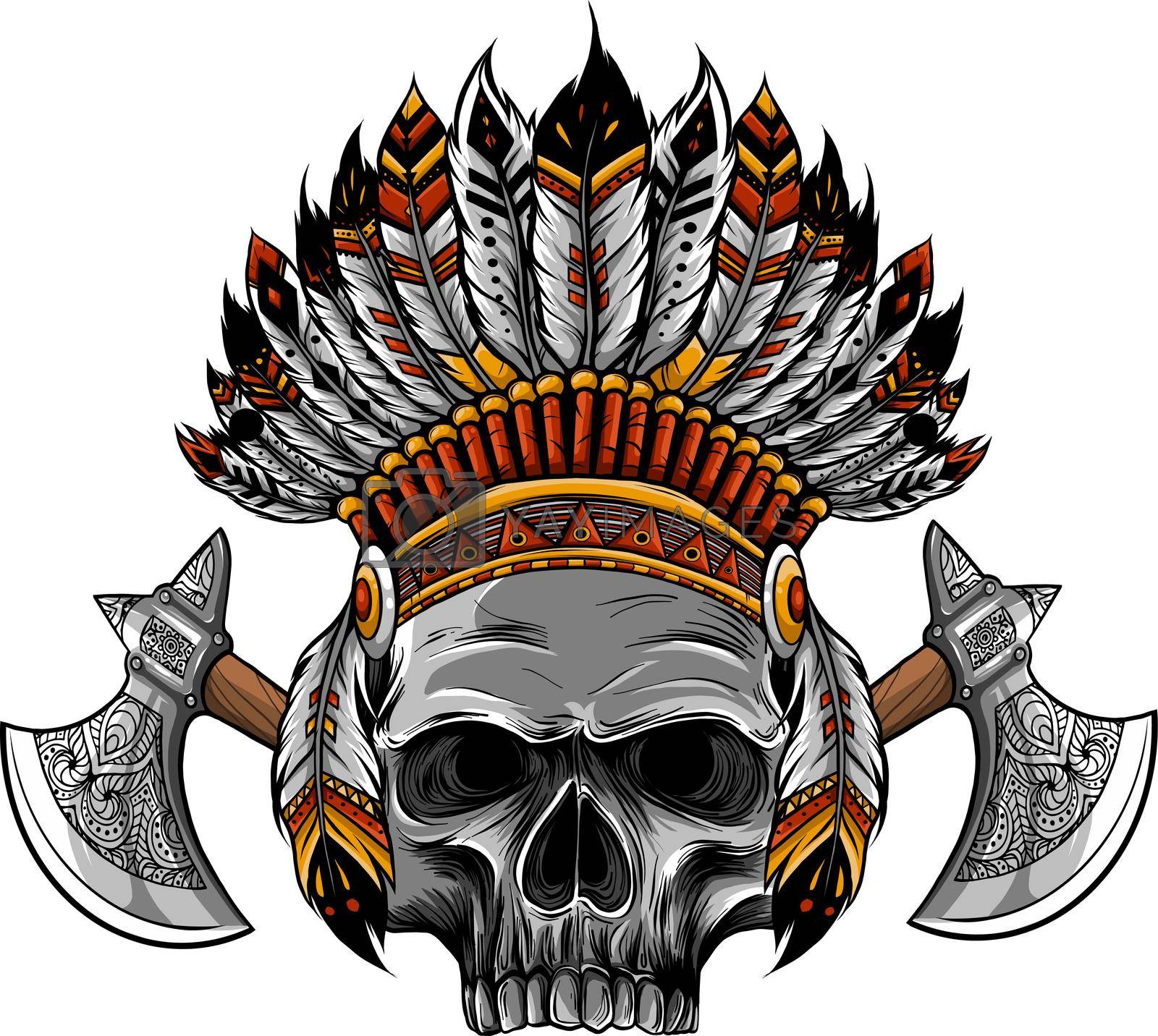Royalty free image of Vector illustration of Indian skull and tomahawk by dean