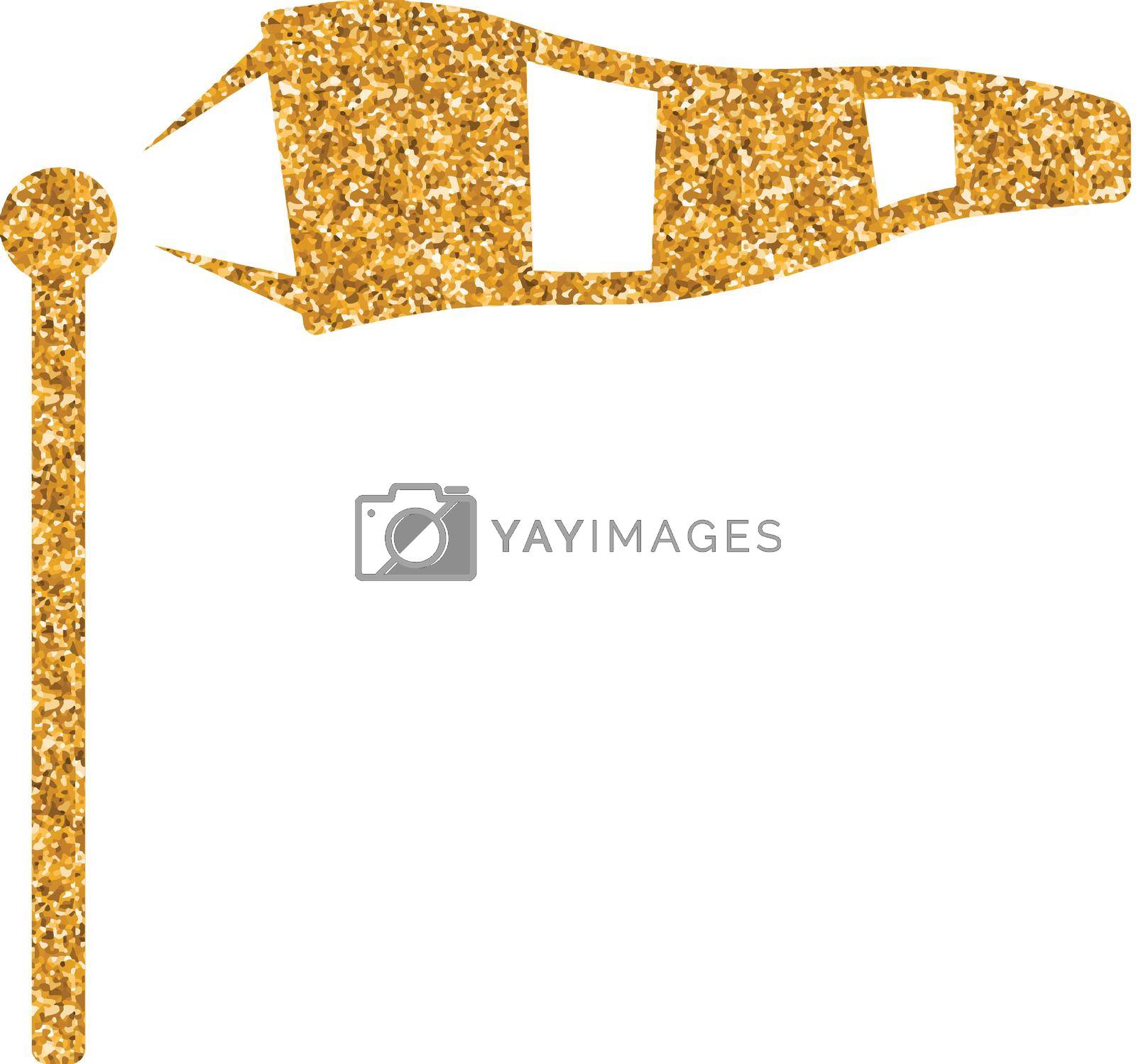 Royalty free image of Gold Glitter Icon - Windsock by puruan