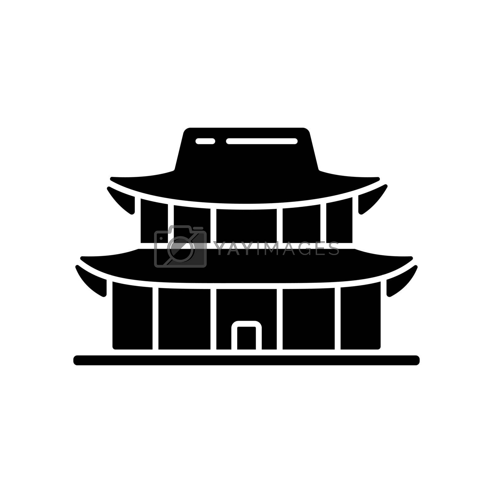 Royalty free image of Gyeongbok palace black glyph icon by bsd