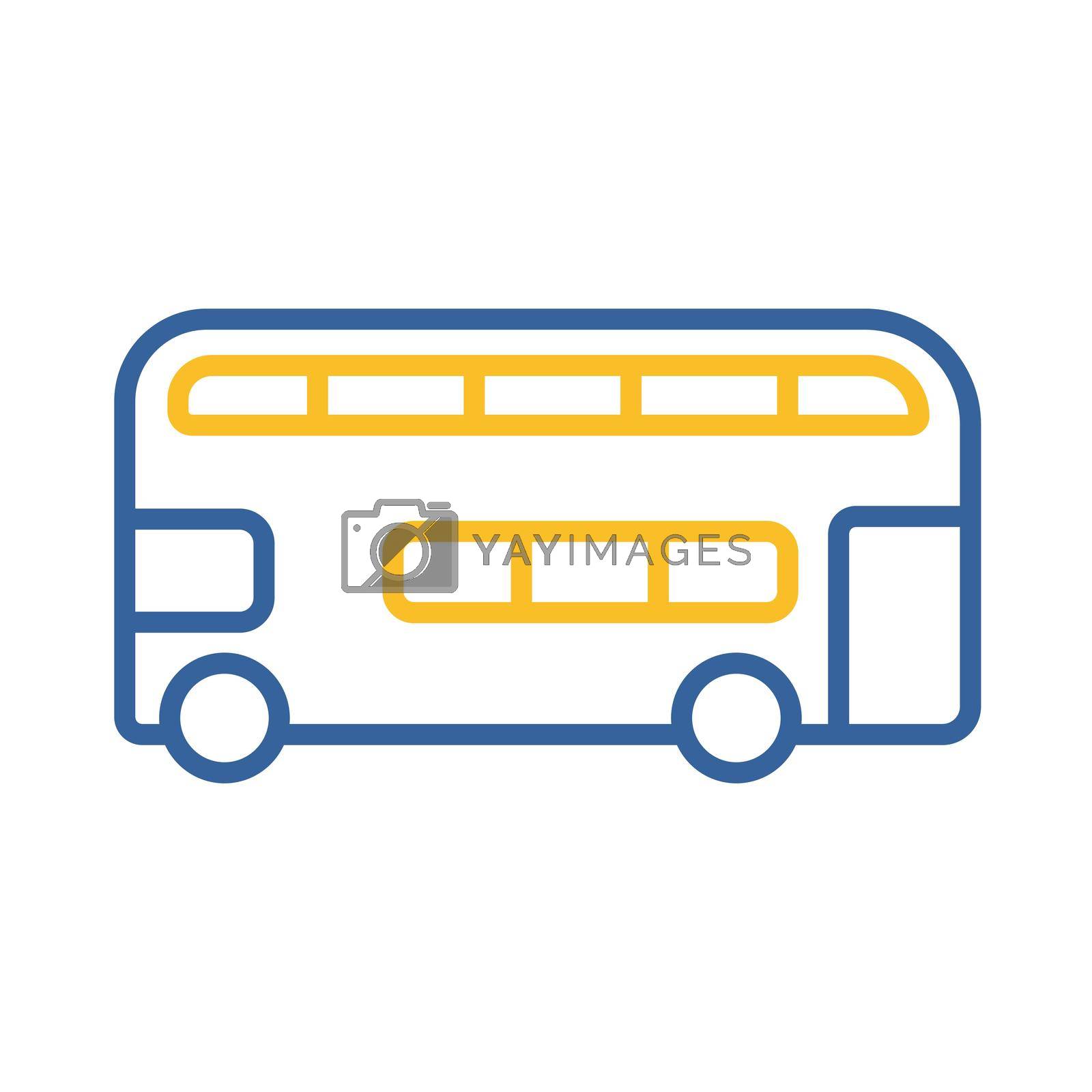 Double decker bus flat vector icon. Graph symbol for travel and tourism web site and apps design, logo, app, UI