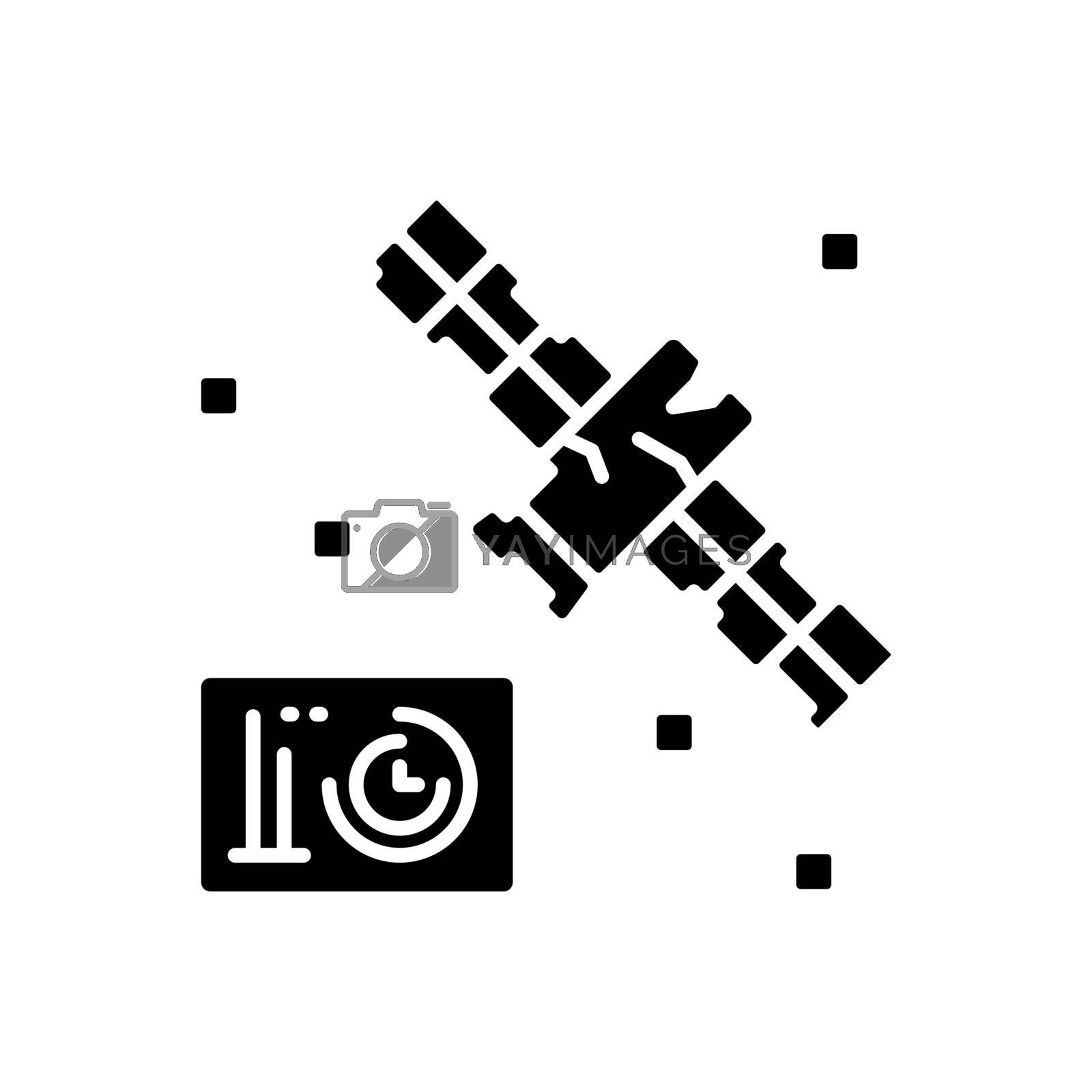 Royalty free image of Satellite condition black glyph icon by bsd
