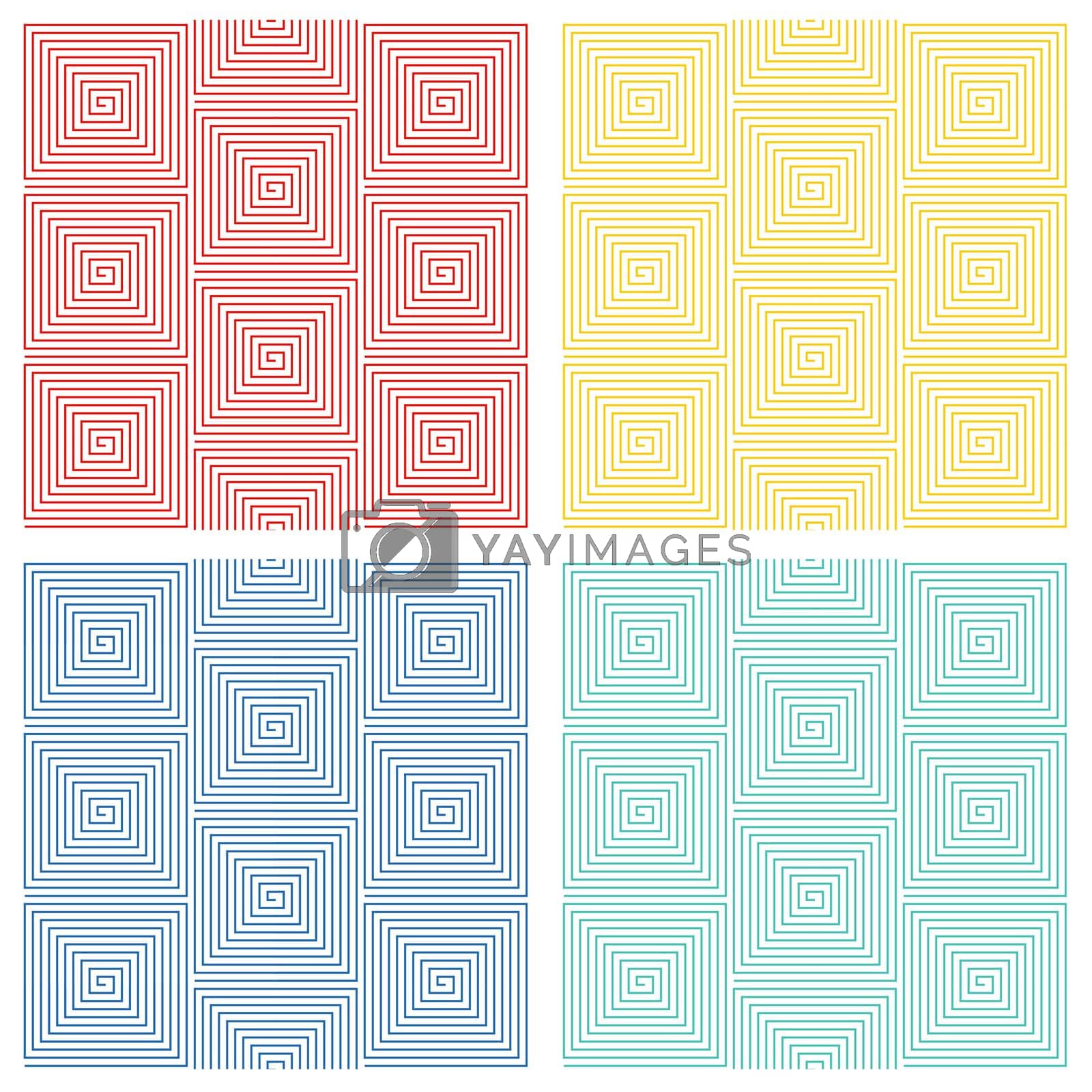 Multicolored Hypnotic Background Seamless Pattern.