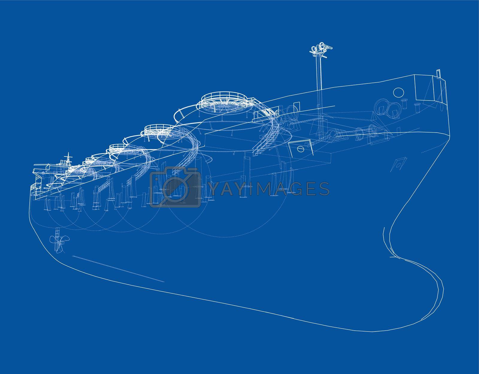 Royalty free image of Large gas tanker or LNG carrier. Vector by cherezoff