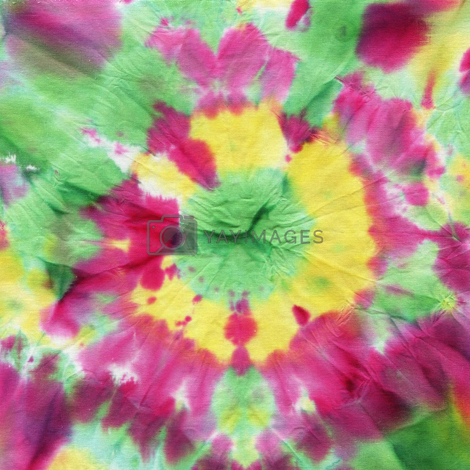 Royalty free image of Tie dyed pattern on cotton fabric for background. by NataOmsk