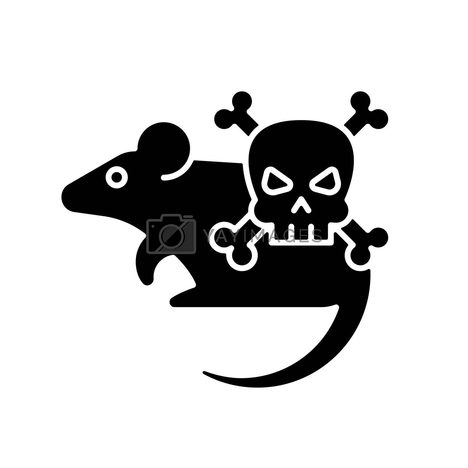 Animals black glyph icon. Mice and rats. Small animals that carry dangerous diseases. Health care problem. Zoonotic disease spread. Silhouette symbol on white space. Vector isolated illustration