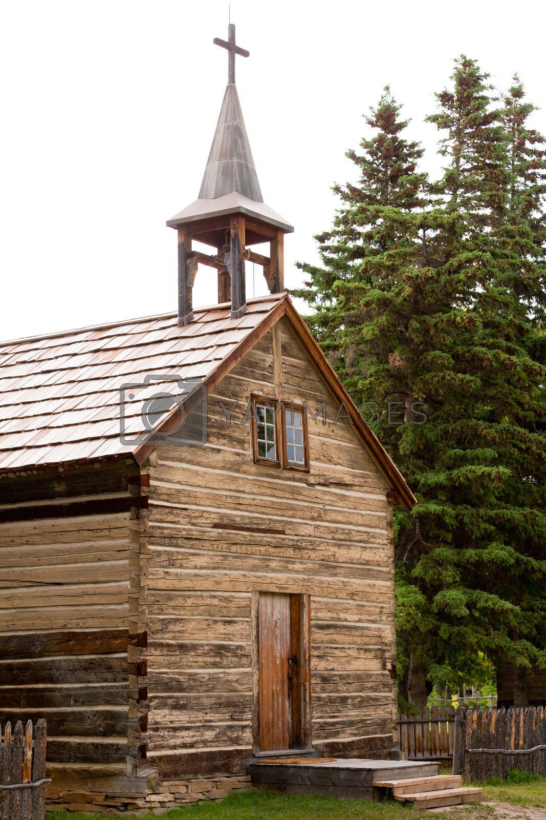 Royalty free image of Historic log church Dunevegan Alberta AB Canada by PiLens
