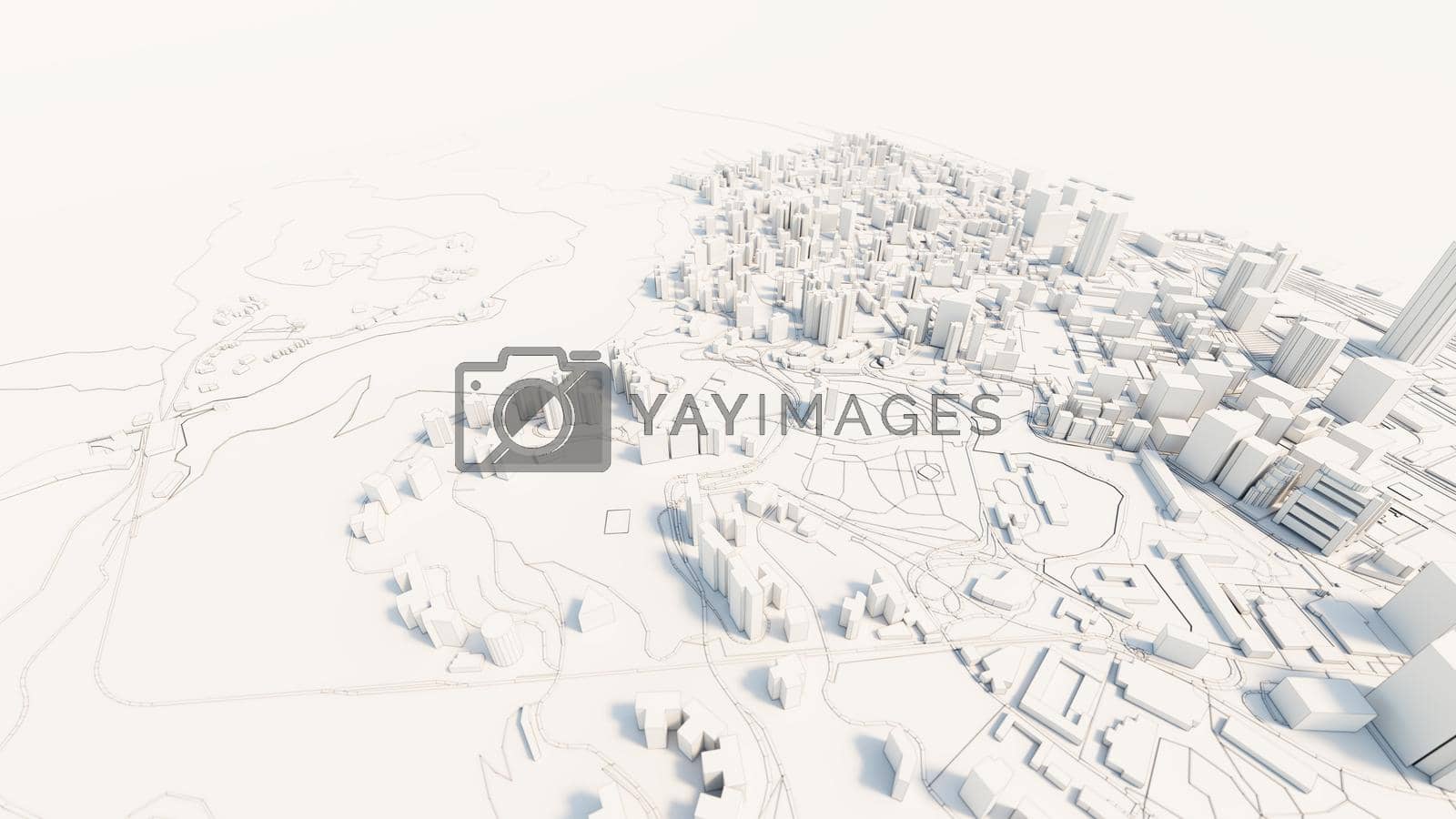 Royalty free image of 3d downtown white business downtown by cherezoff