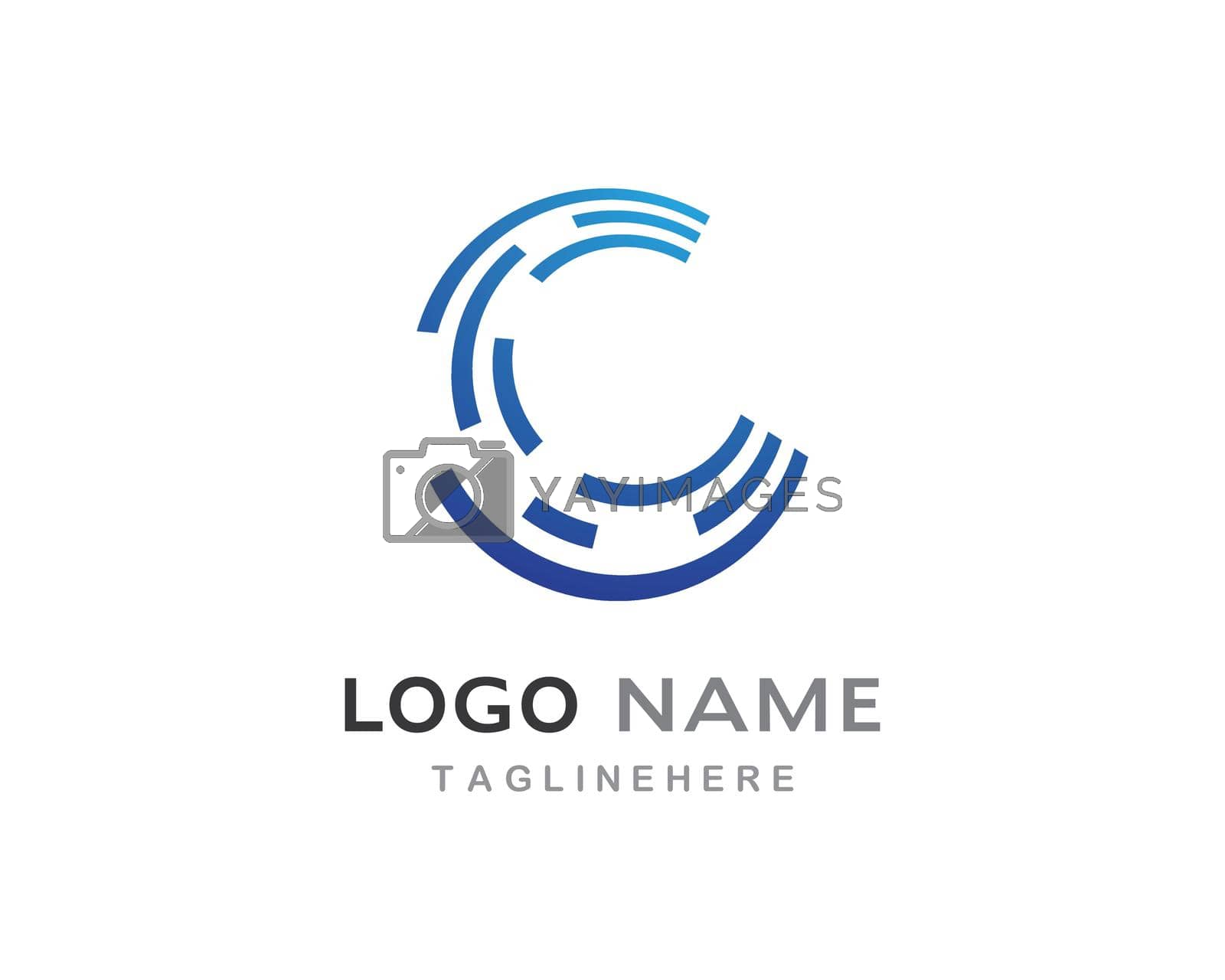 C logo Business technology template vector