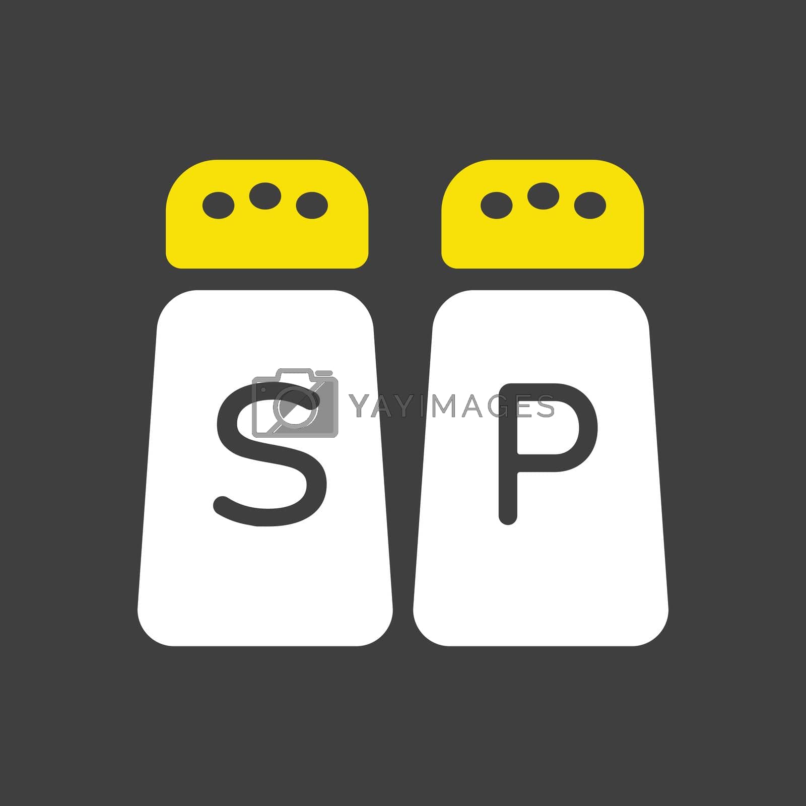 Royalty free image of Salt and pepper condiment shakers vector icon by nosik