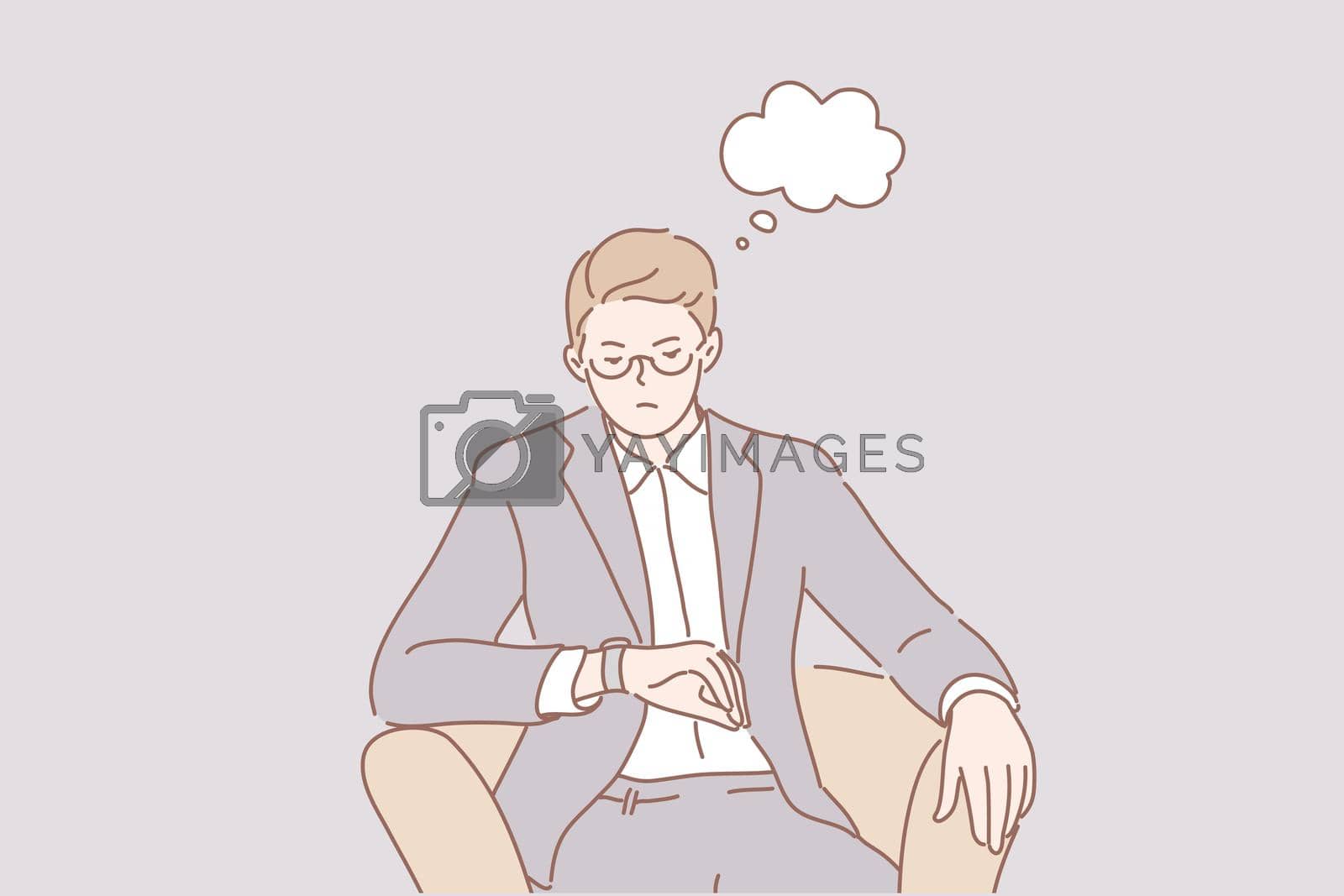 Royalty free image of Waiting for meeting, delay, punctuality business concept by VECTORIUM
