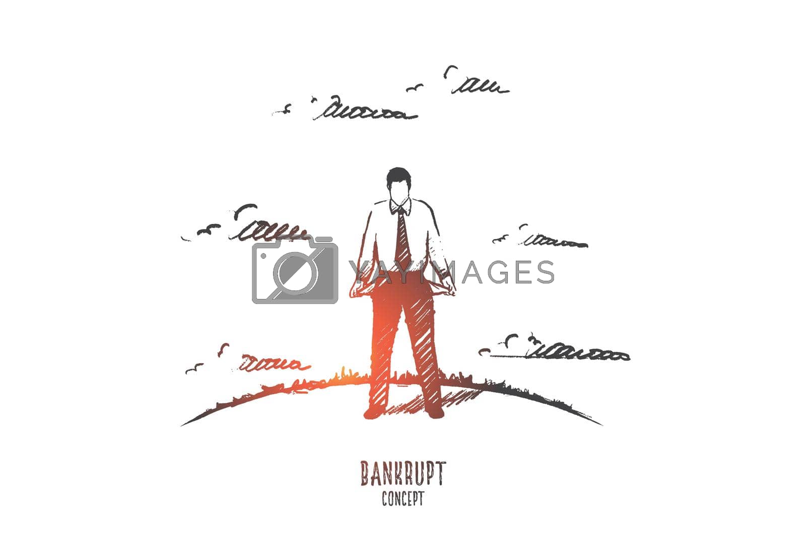 Royalty free image of Bankrupt concept. Hand drawn isolated vector. by Vasilyeva