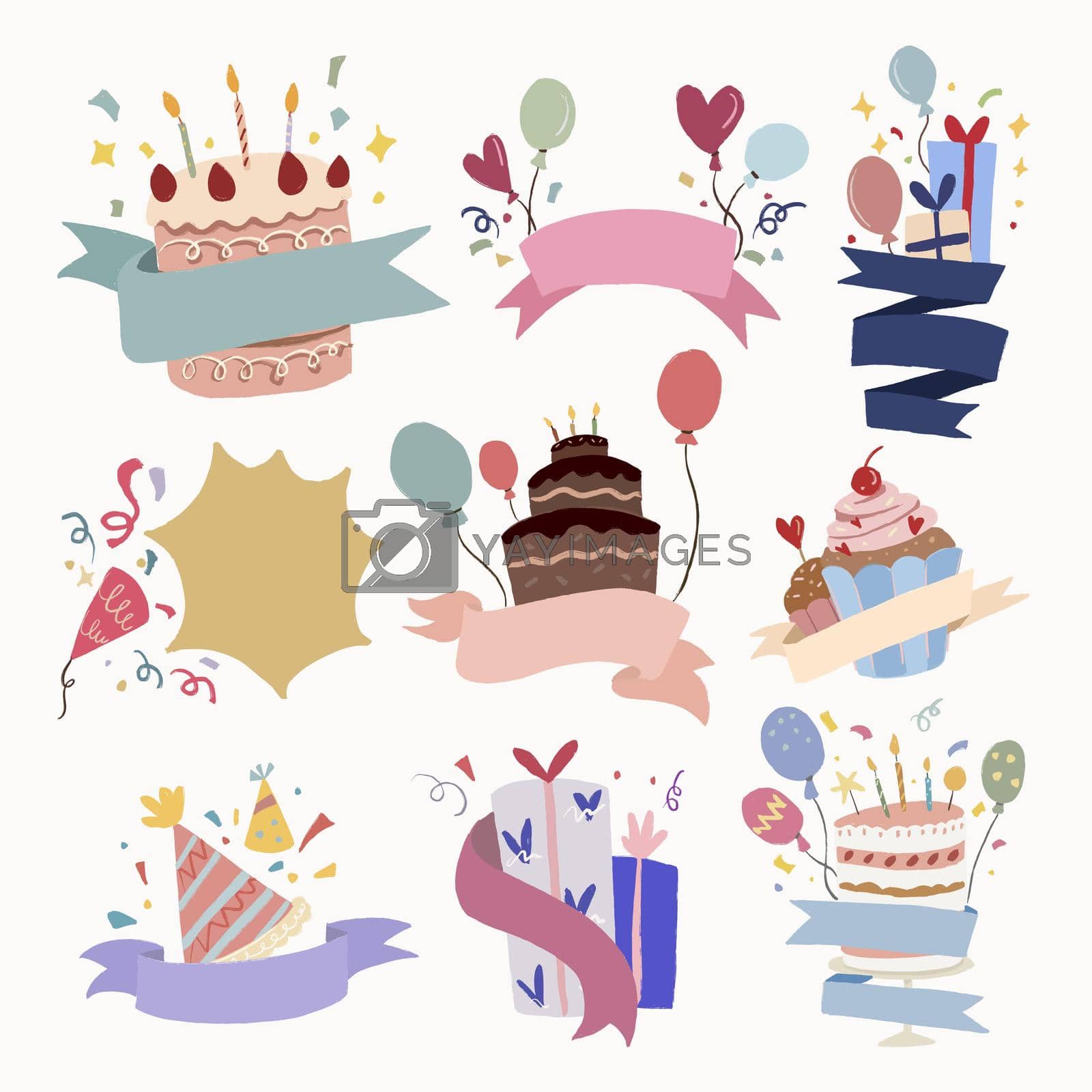 Celebration party, celebration illustration vector set