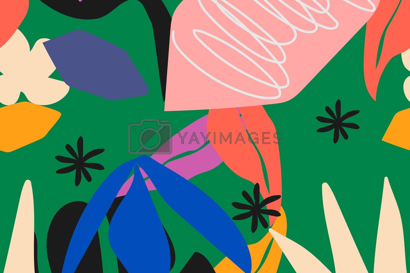 Funky leaf background seamless pattern vector