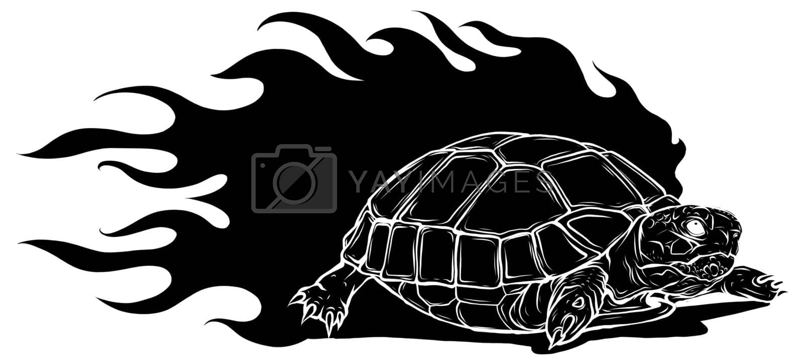 Royalty free image of vector Illustration of black silhouette Sulcata land tortoise design by dean