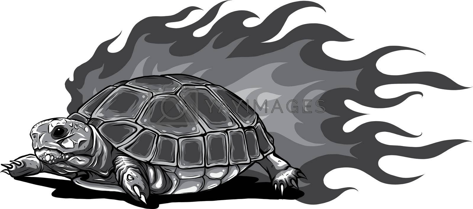 Royalty free image of monochromatic turtle isolated on white background vector illustration by dean