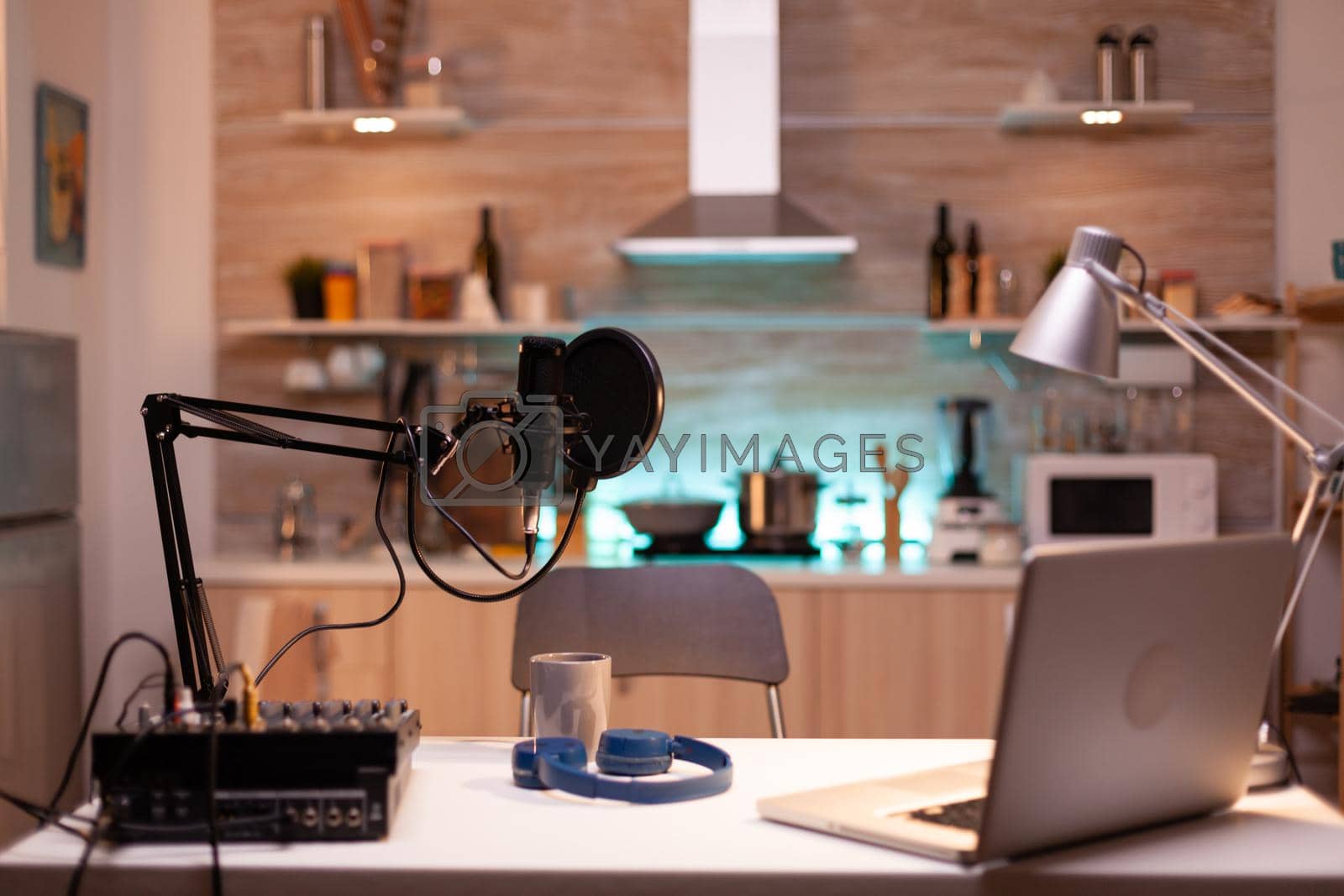 Royalty free image of Professional setup for recording podcast by DCStudio