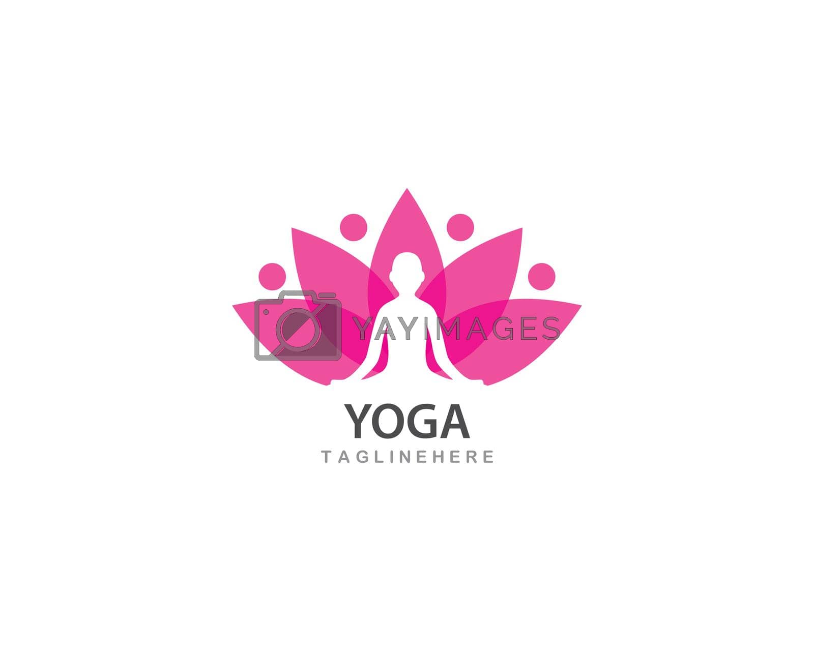 Meditation yoga logo template vector