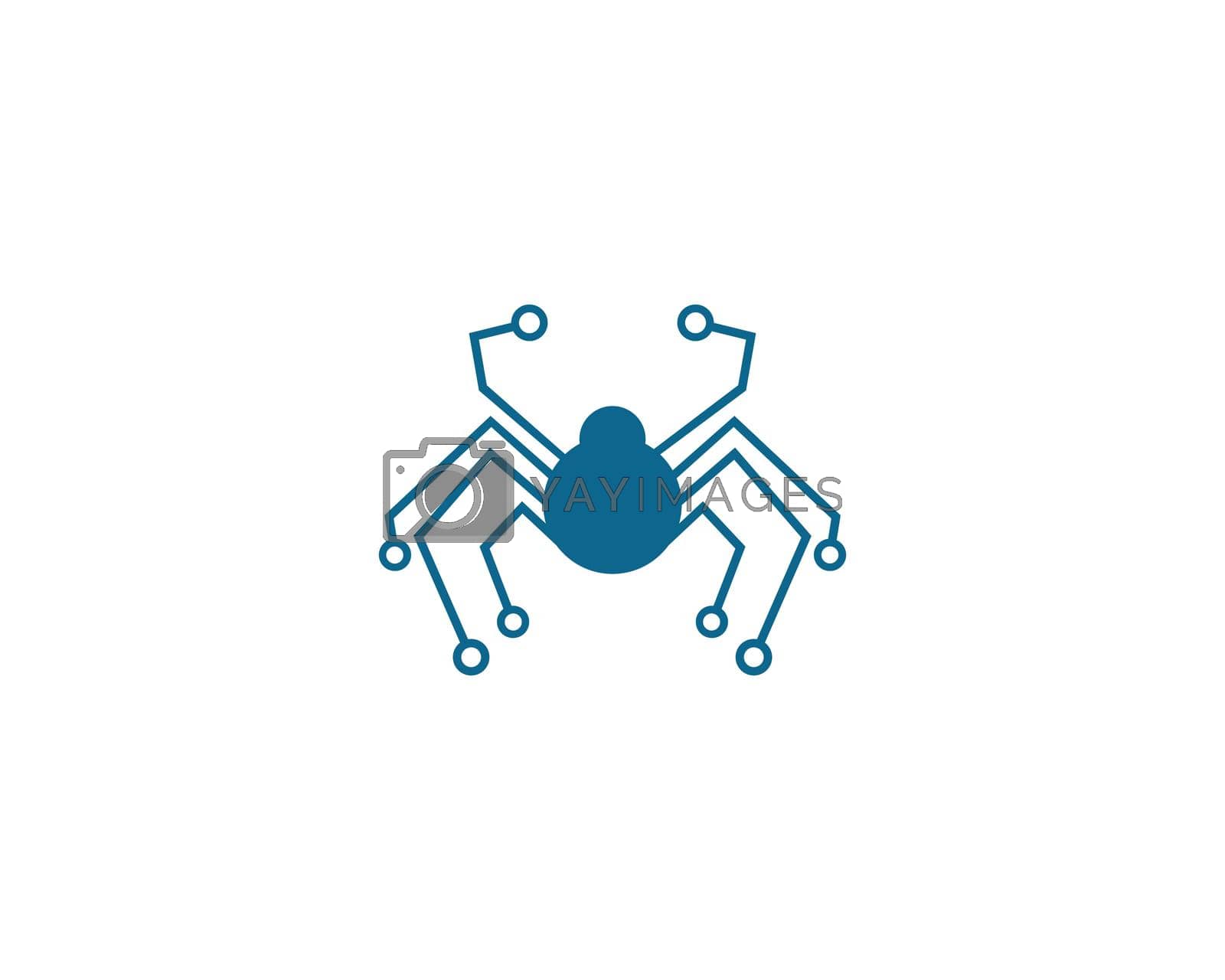 Spider web Technology logo vector