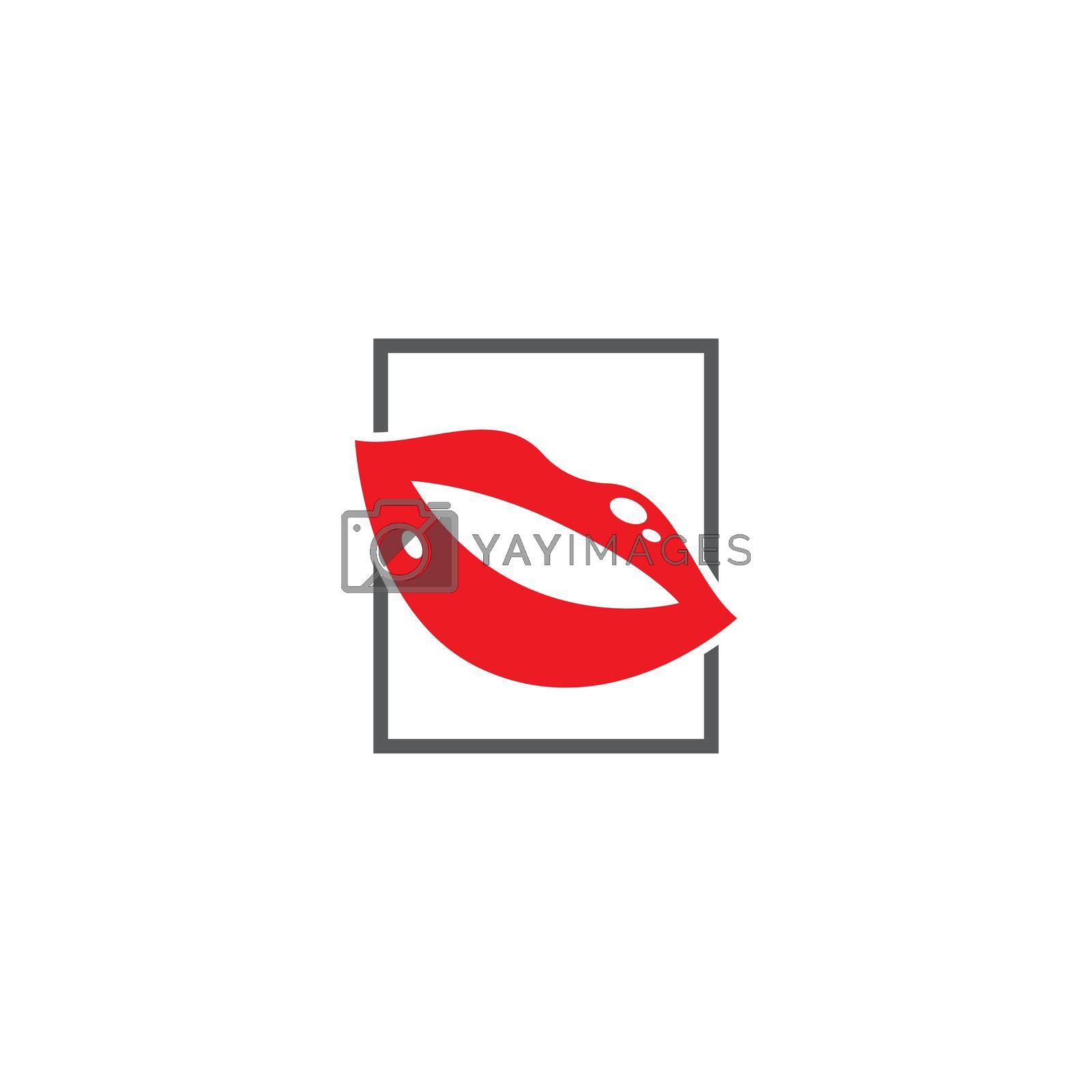 Beauty lips women icon vector template