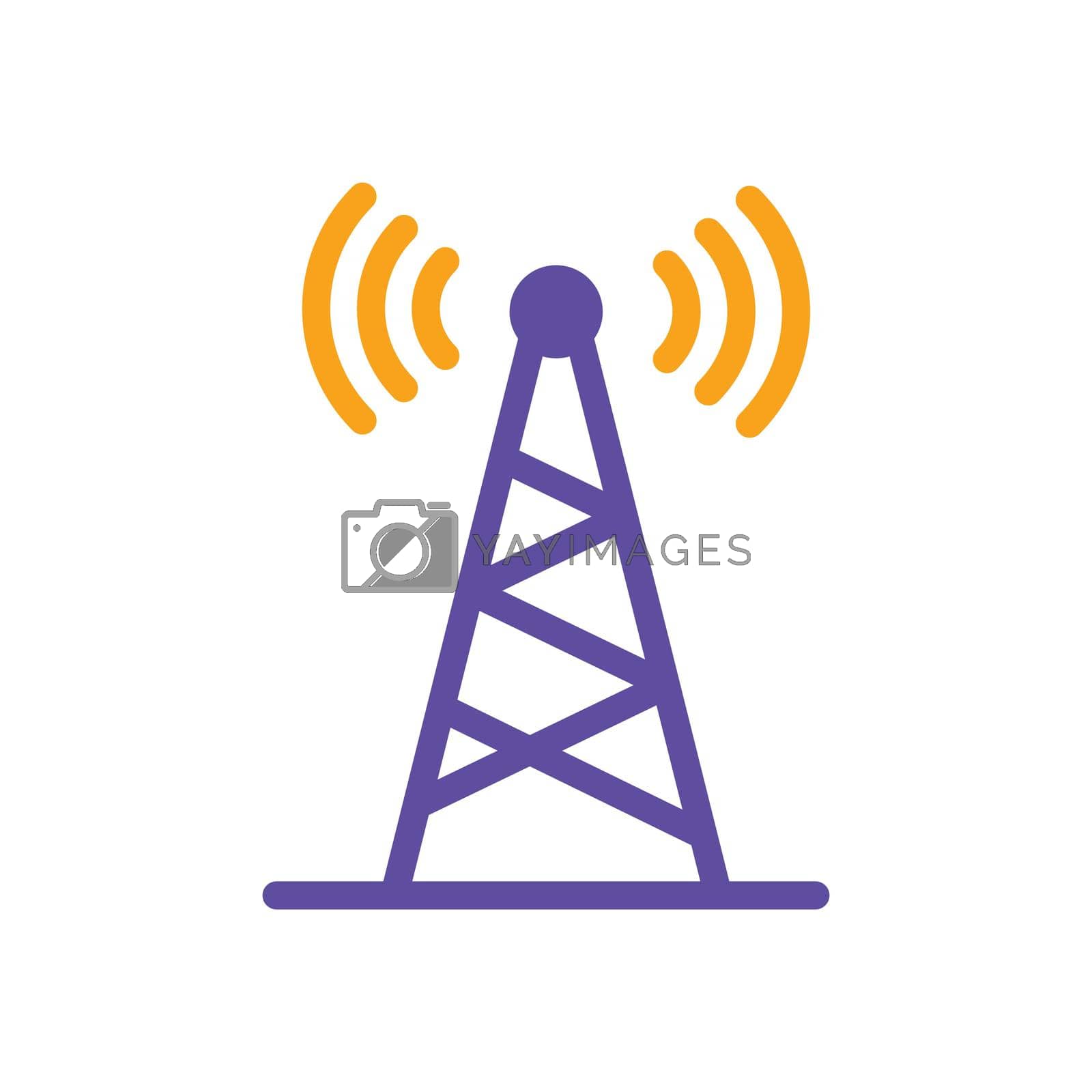 Communication antenna vector glyph icon. Navigation sign. Graph symbol for travel and tourism web site and apps design, logo, app, UI