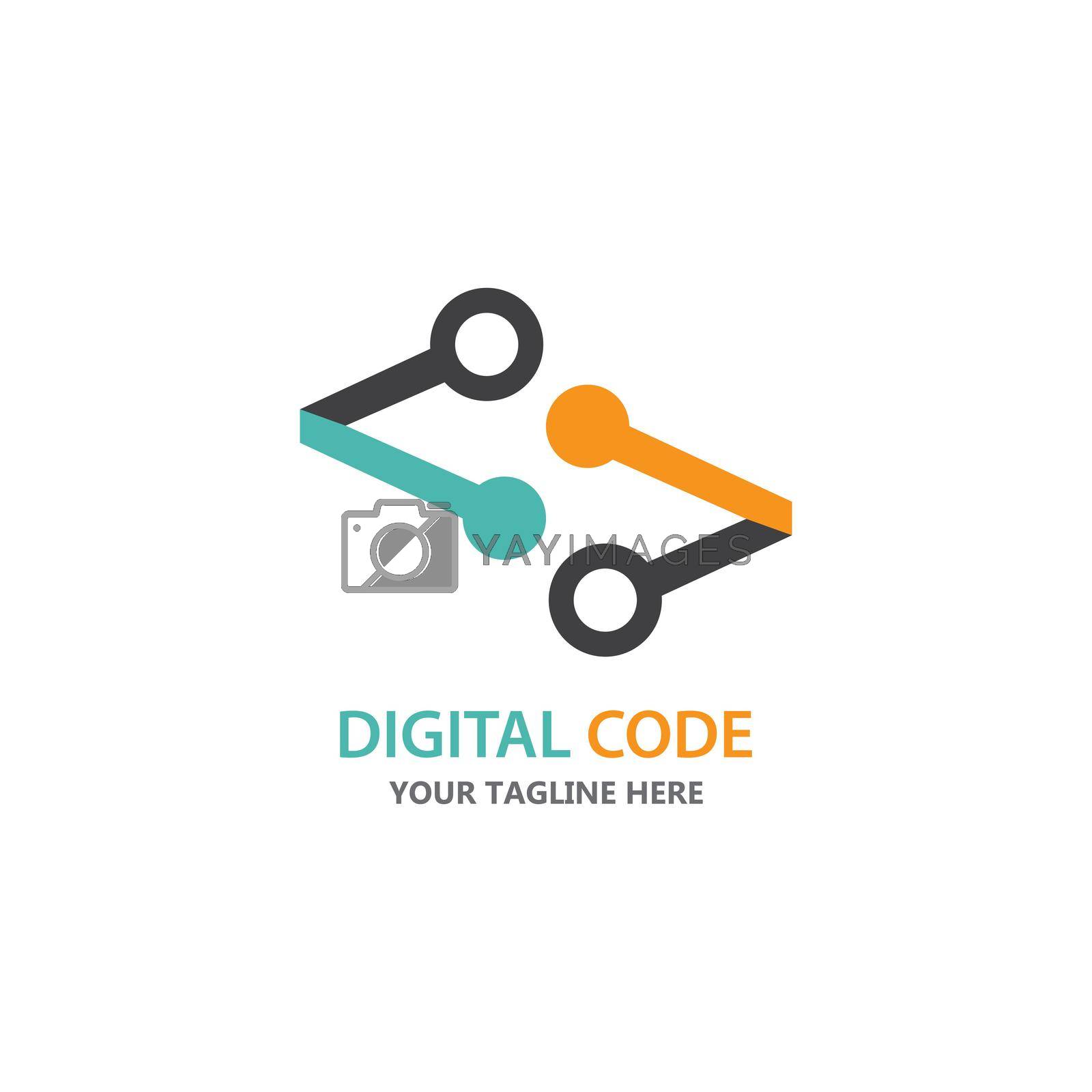 Programming Code technology logo vector template