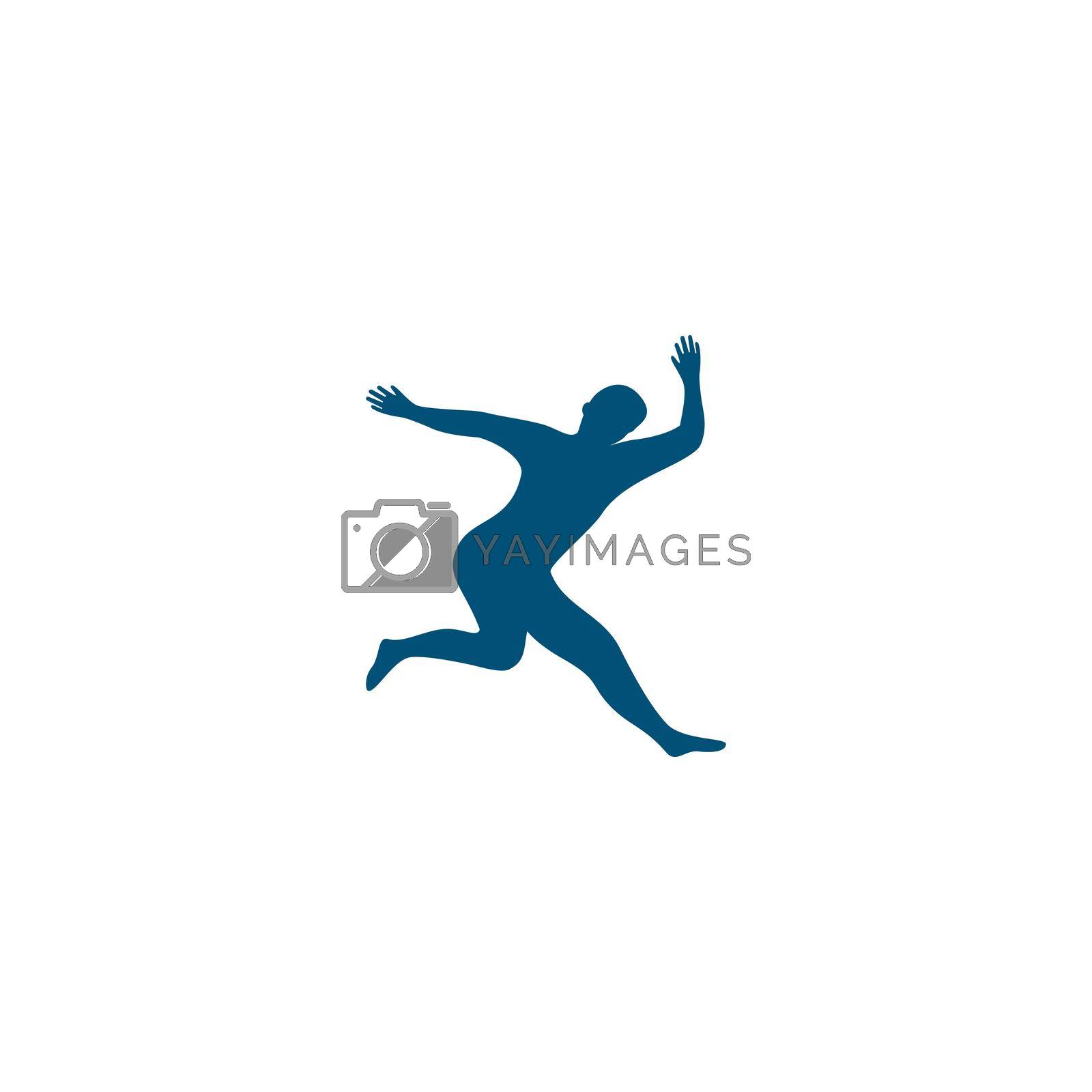 Running people silhouette illustration vector template