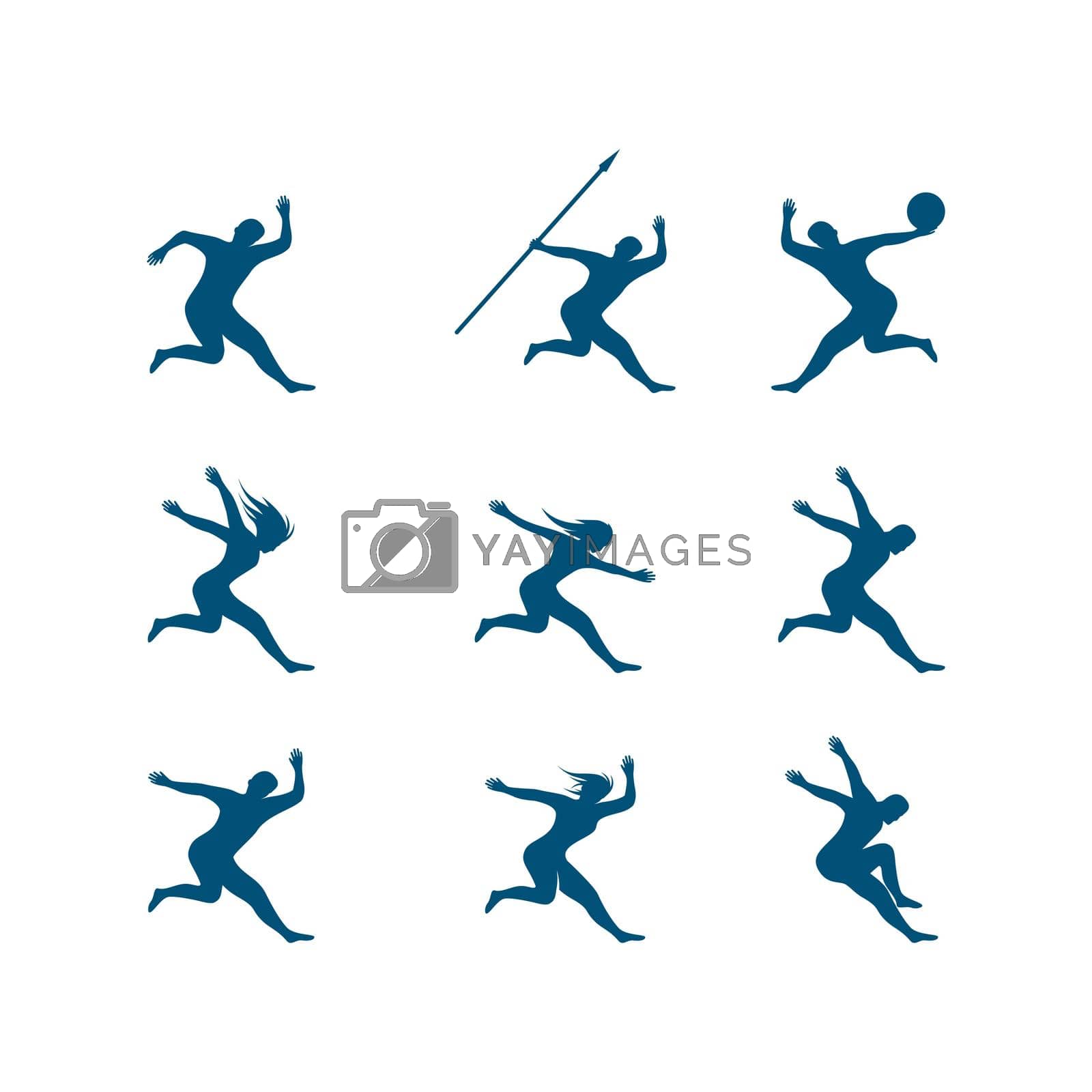 Active people silhouette illustration vector template