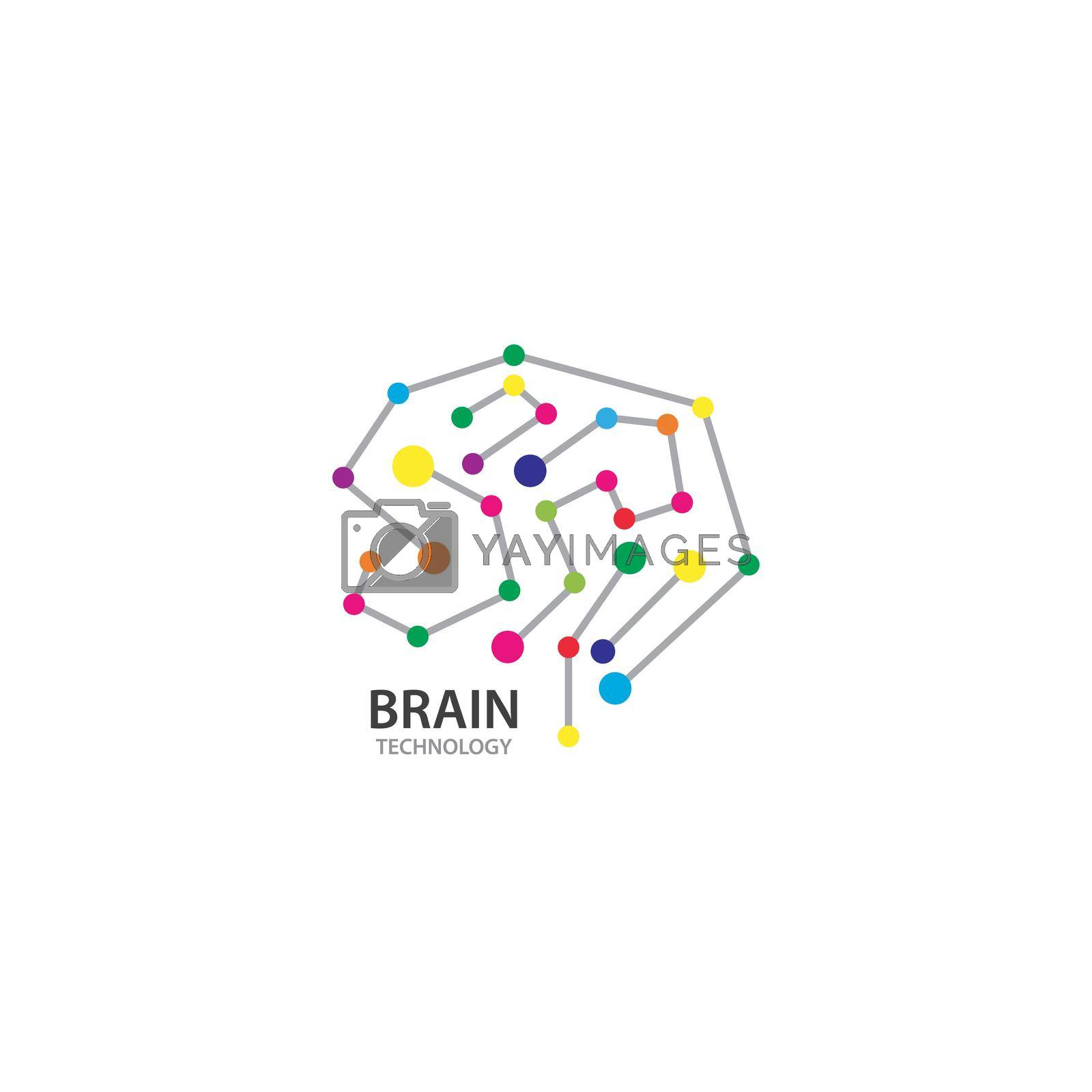 Brain Technology Logo vector icon Template 