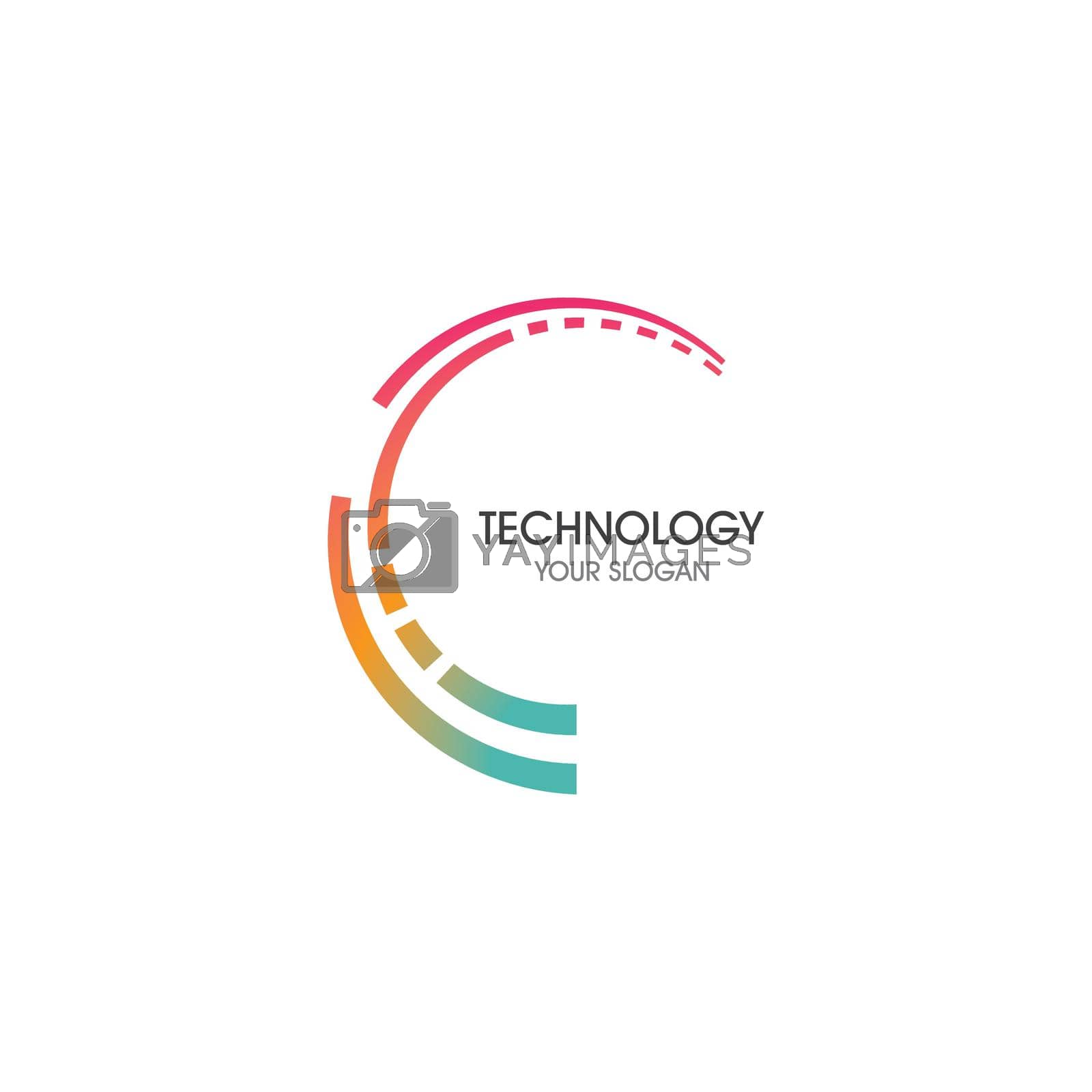 Business Circle technology logo template vector