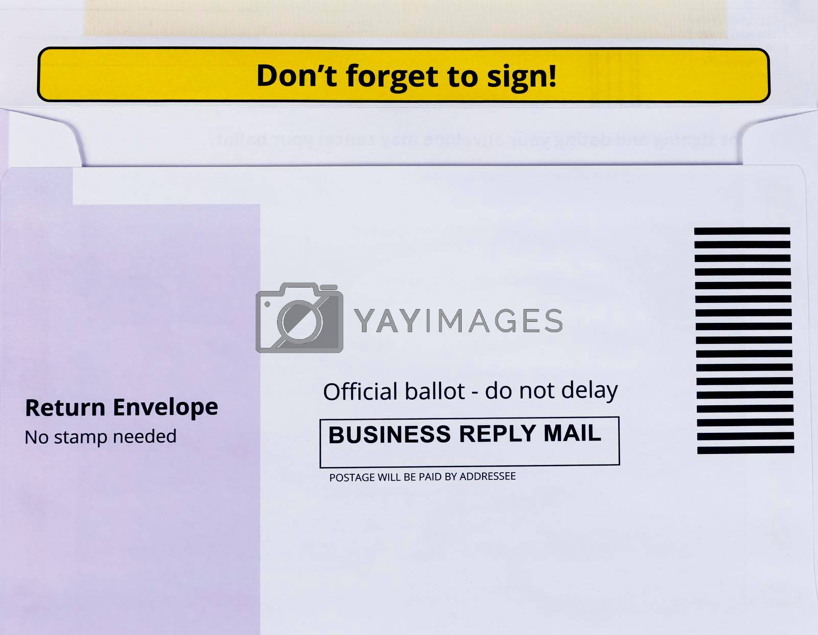 Royalty free image of Front view of voter mail in ballot for elections by tab1962