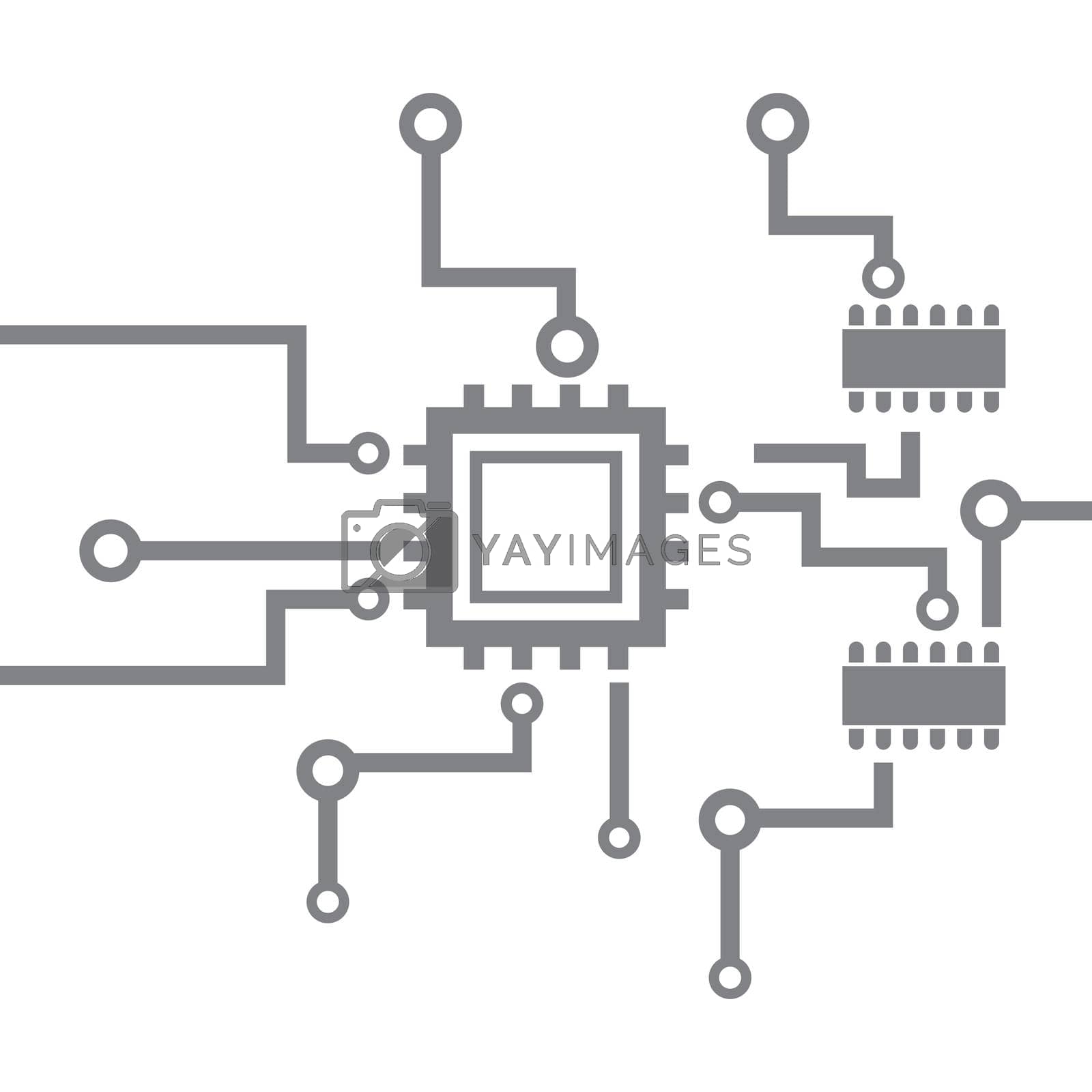 Circuit technology illustration logo vector template