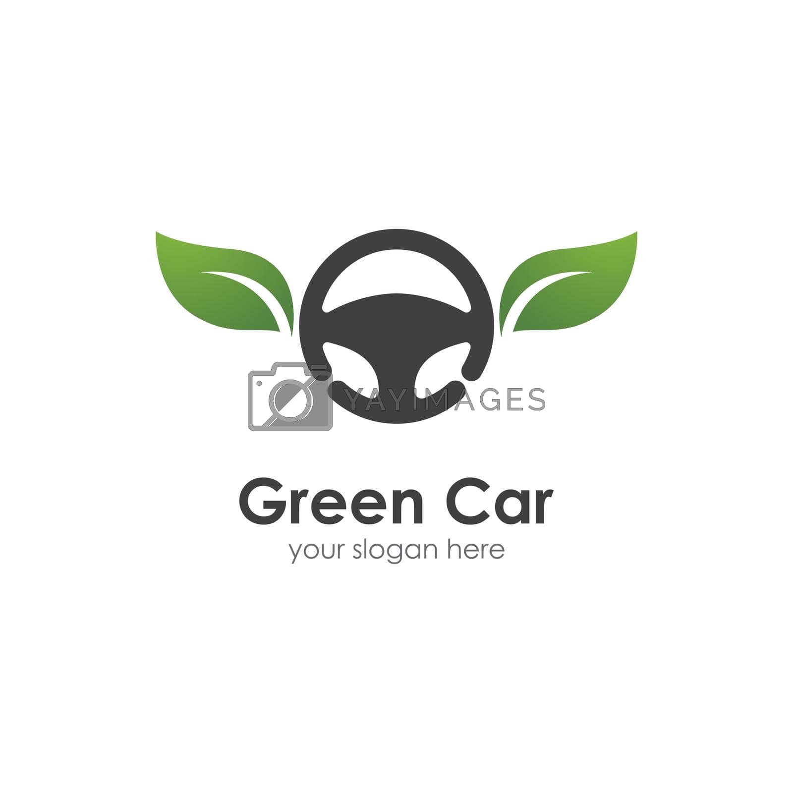 Royalty free image of Steering wheel green car by awk