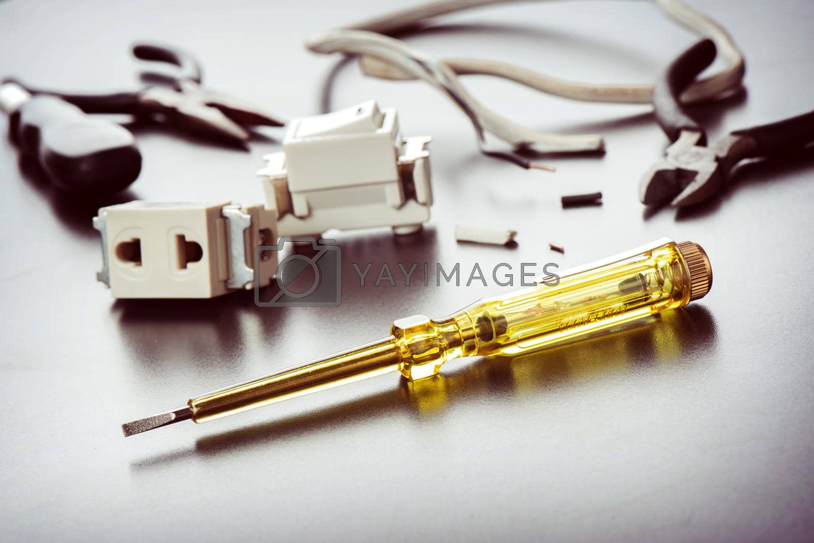 Royalty free image of electrical tester screwdriver by norgal