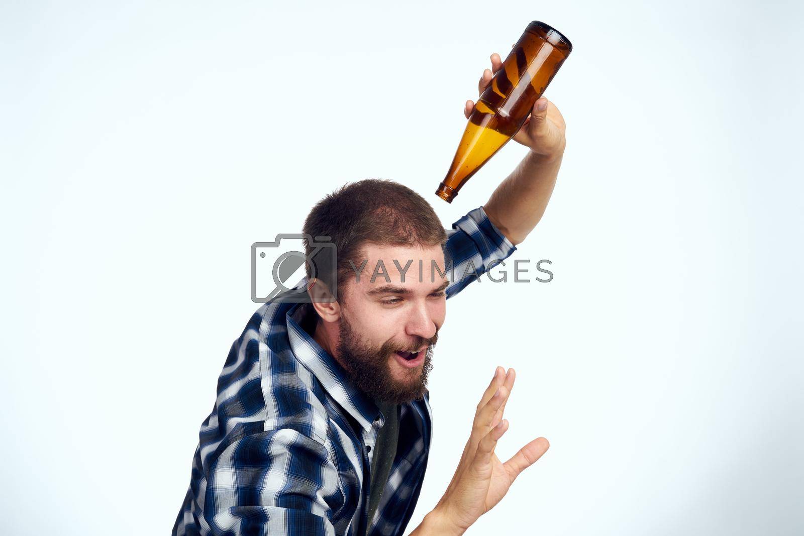 Royalty free image of drunk man alcoholism problems emotions depression isolated background by Vichizh