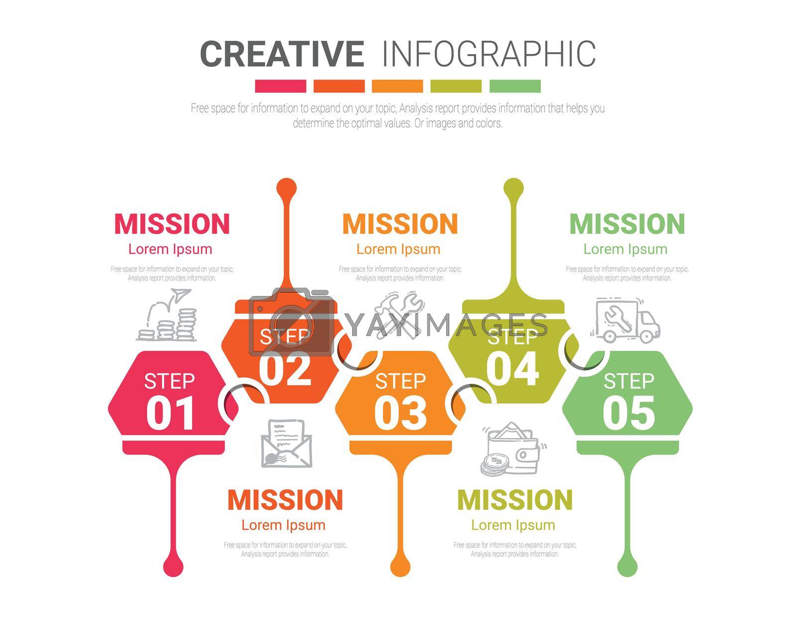Royalty free image of Infographic design template with numbers 5 option by Auchara