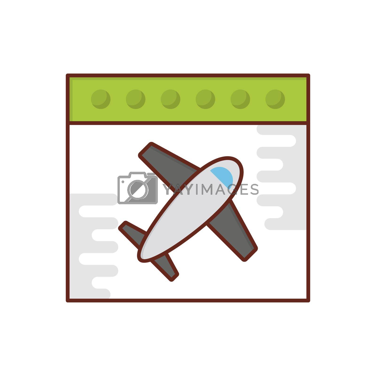 travel vector flat color icon