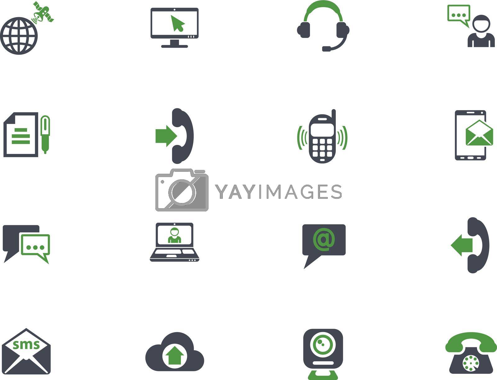communication simple vector icons in two colors