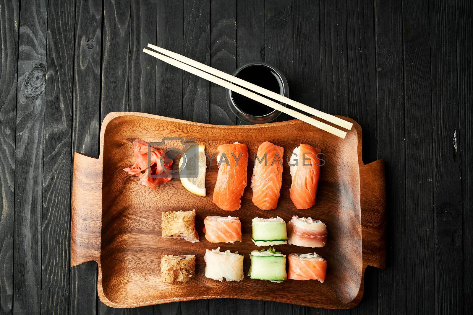 asian cuisine sushi sea food traditional cuisine restaurant. High quality photo