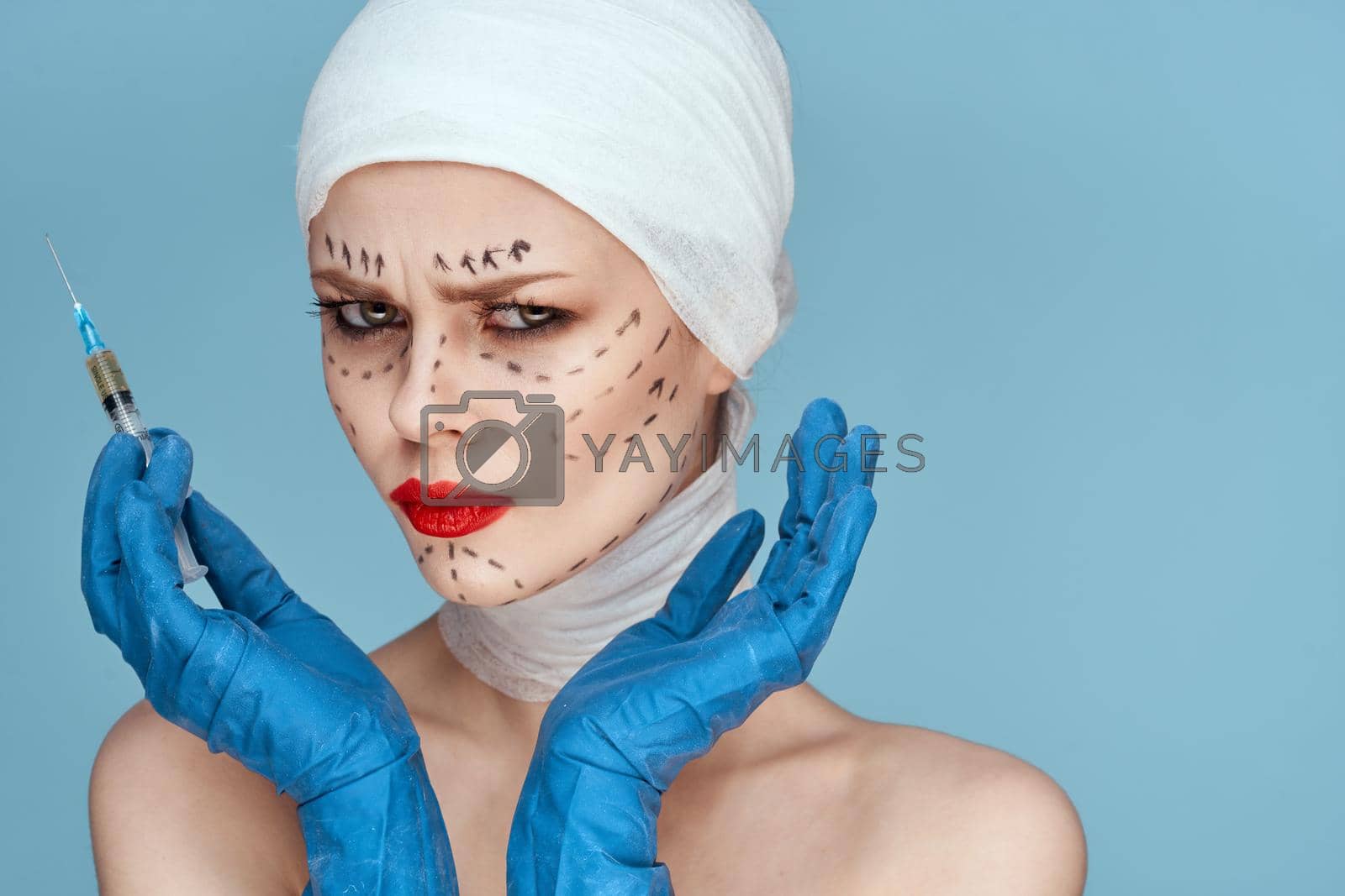 Royalty free image of a person aesthetic facial surgery clinic body care isolated background by Vichizh