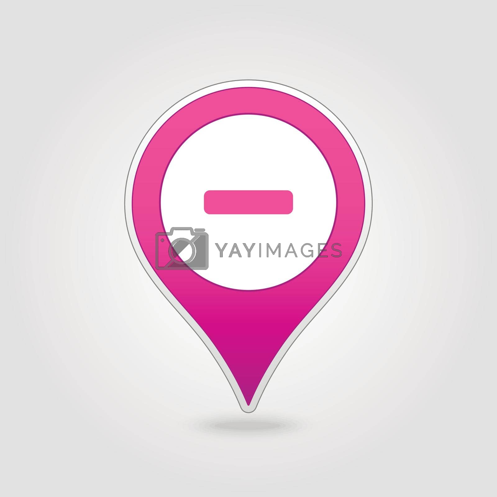 Royalty free image of Minus pin map icon. Map pointer, markers. by nosik