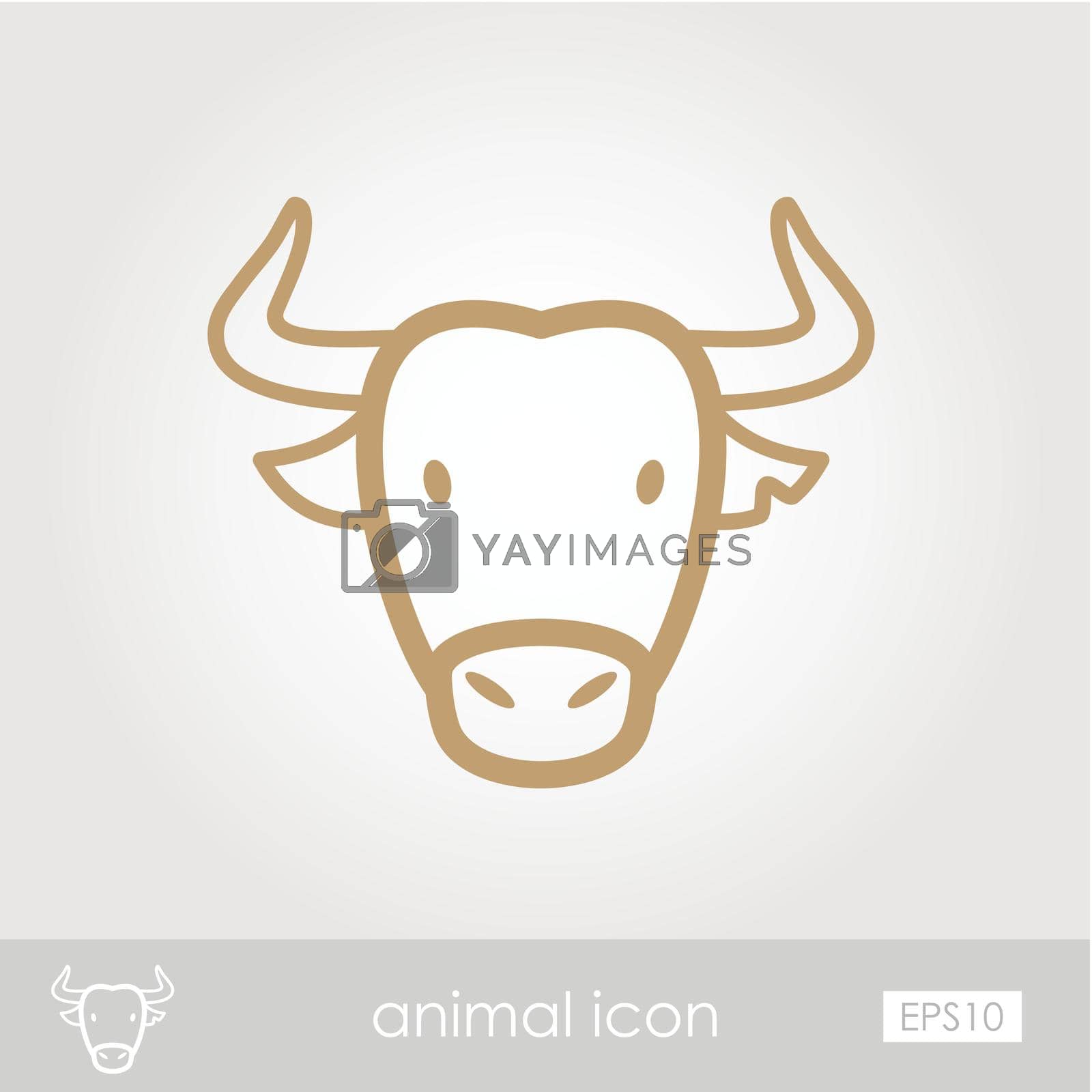 Royalty free image of Spanish bull buffalo icon. Animal head vector by nosik