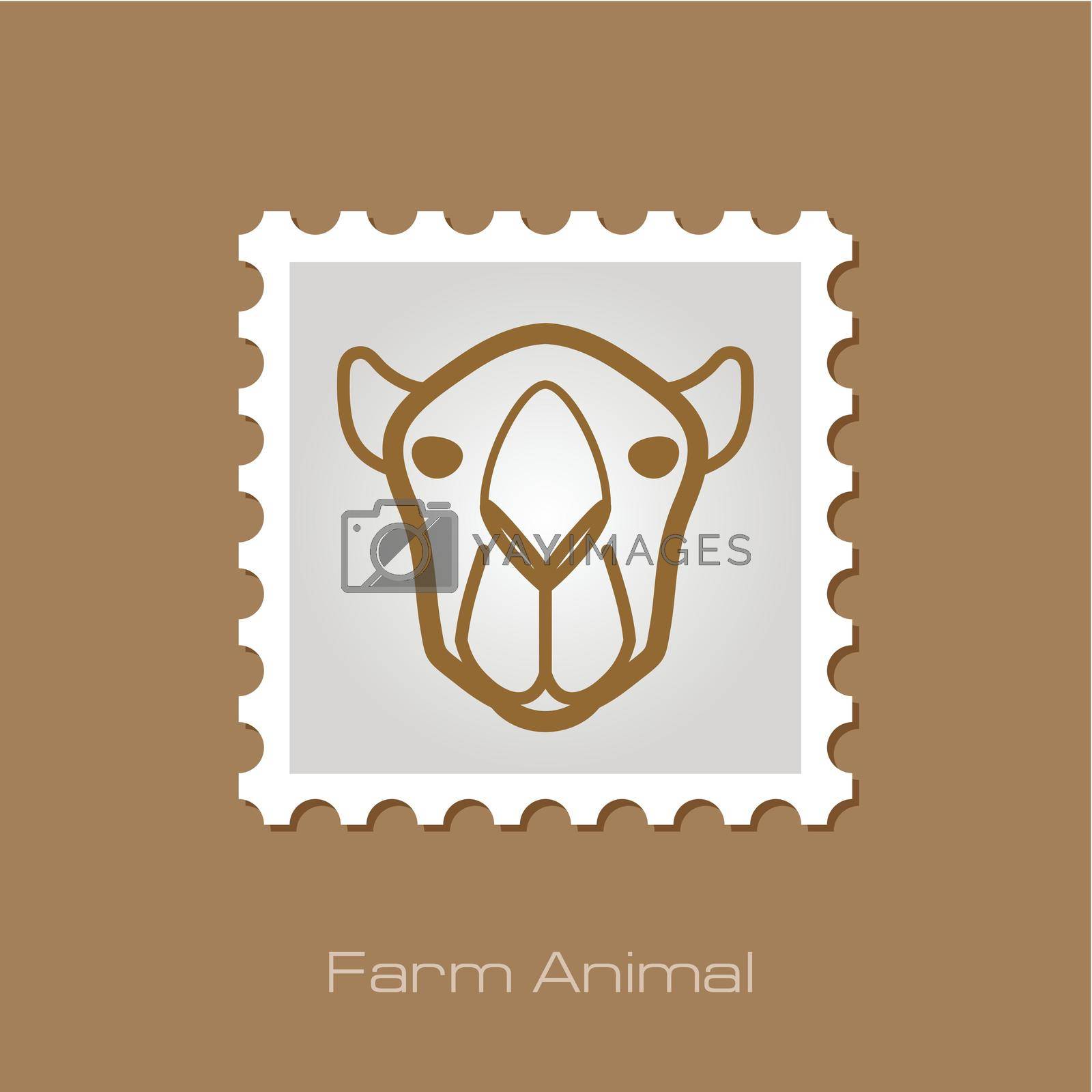 Royalty free image of Camel outline stamp. Animal head vector symbol by nosik