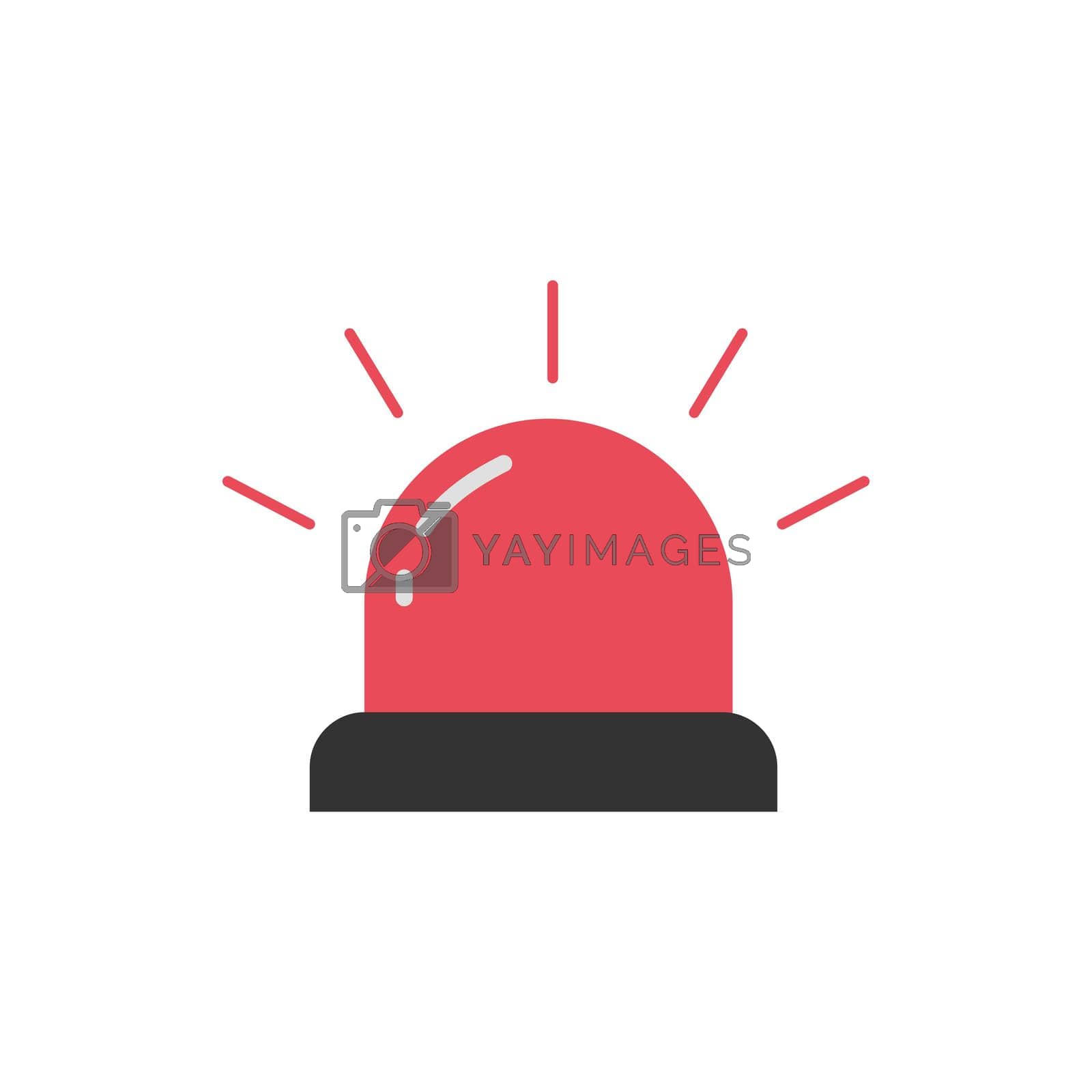 Royalty free image of Siren Red Flashing Emergency Light, police single light. Stock vector illustration isolated on white background by Kyrylov