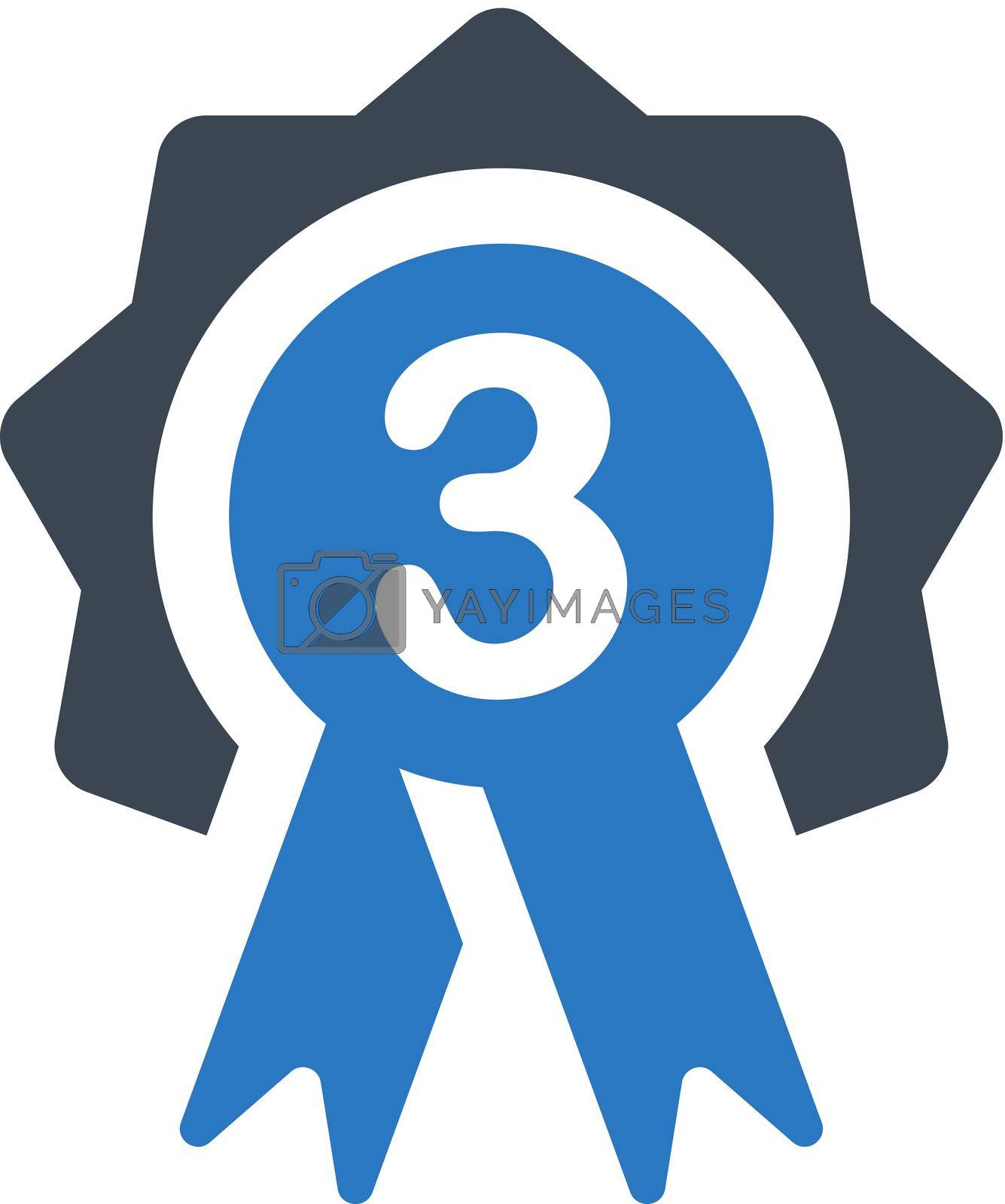 Royalty free image of Third place badge icon by delwar018