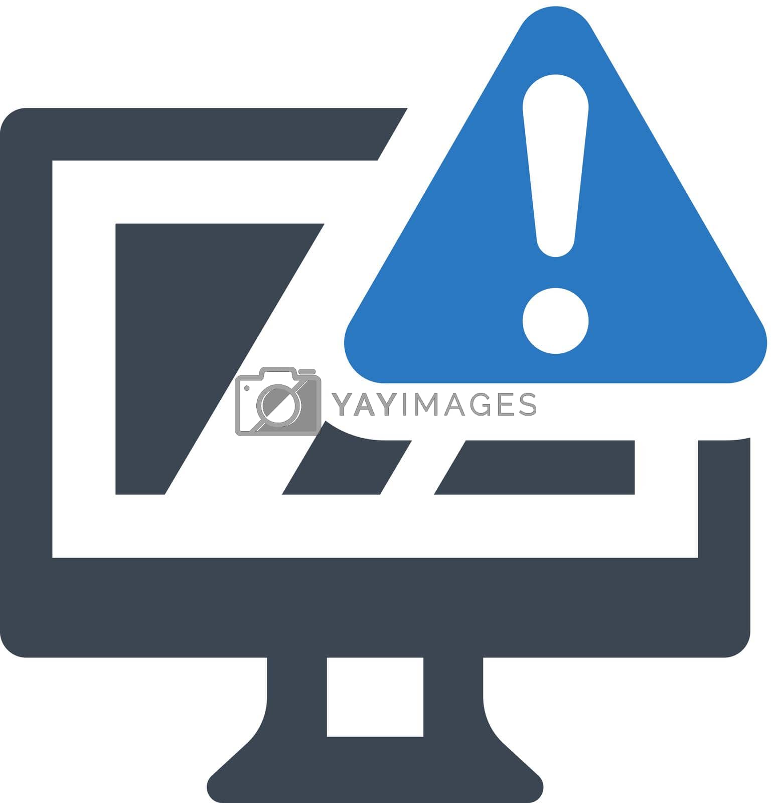 Royalty free image of Computer warning icon by delwar018