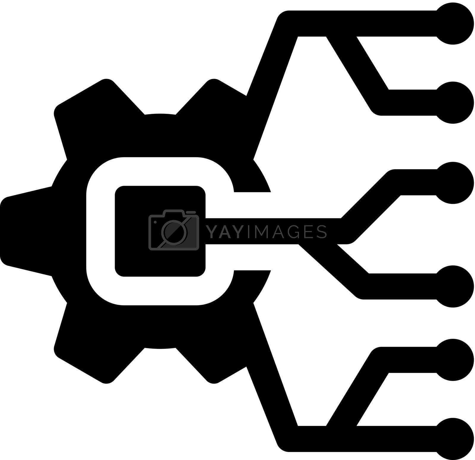 Cryptocurrency technology icon (vector illustration)